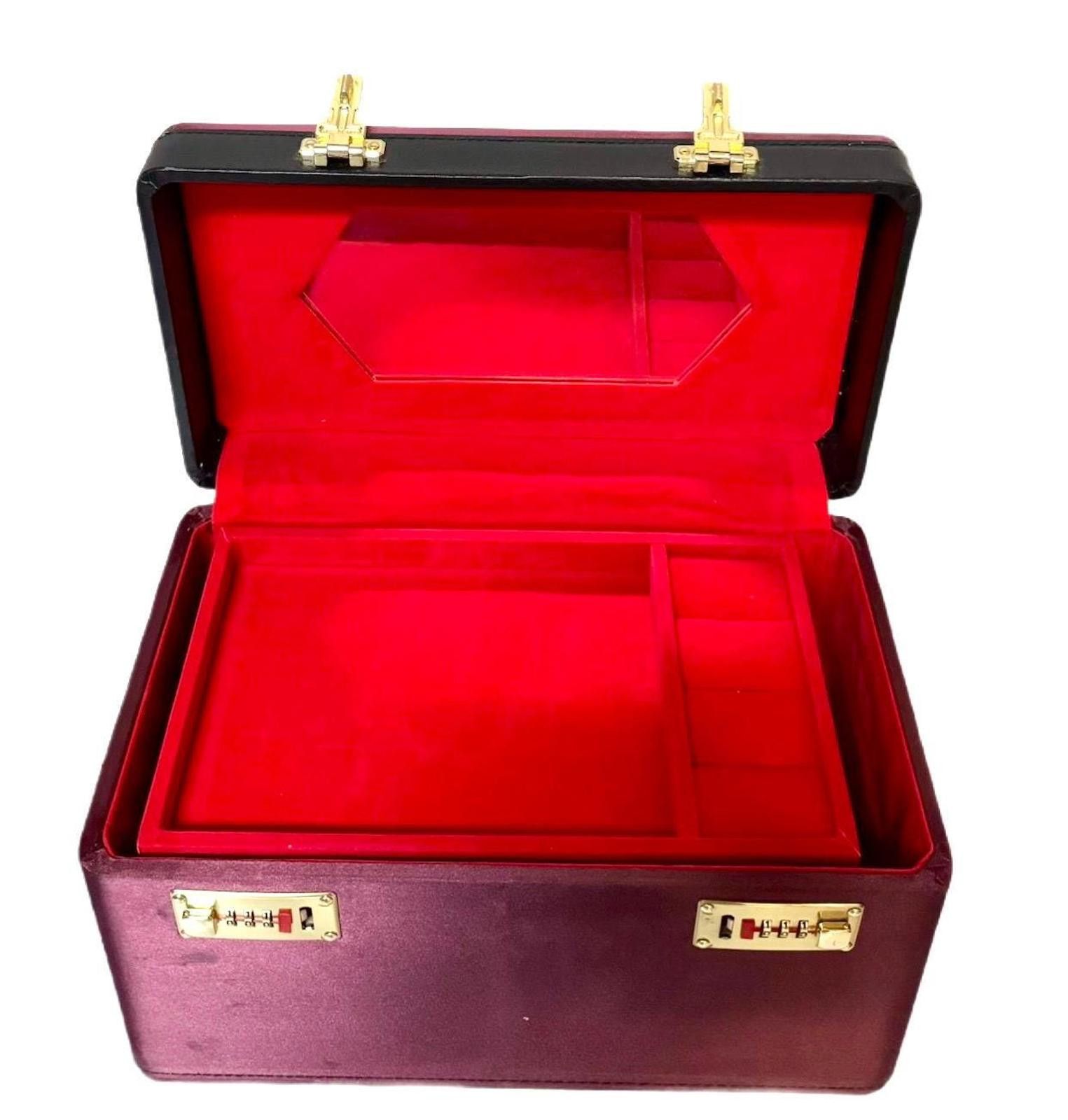 Other Jewelry Briefcase Box Burgundy PU Leather Large Storage Size ONE SIZE - 2 Thumbnail
