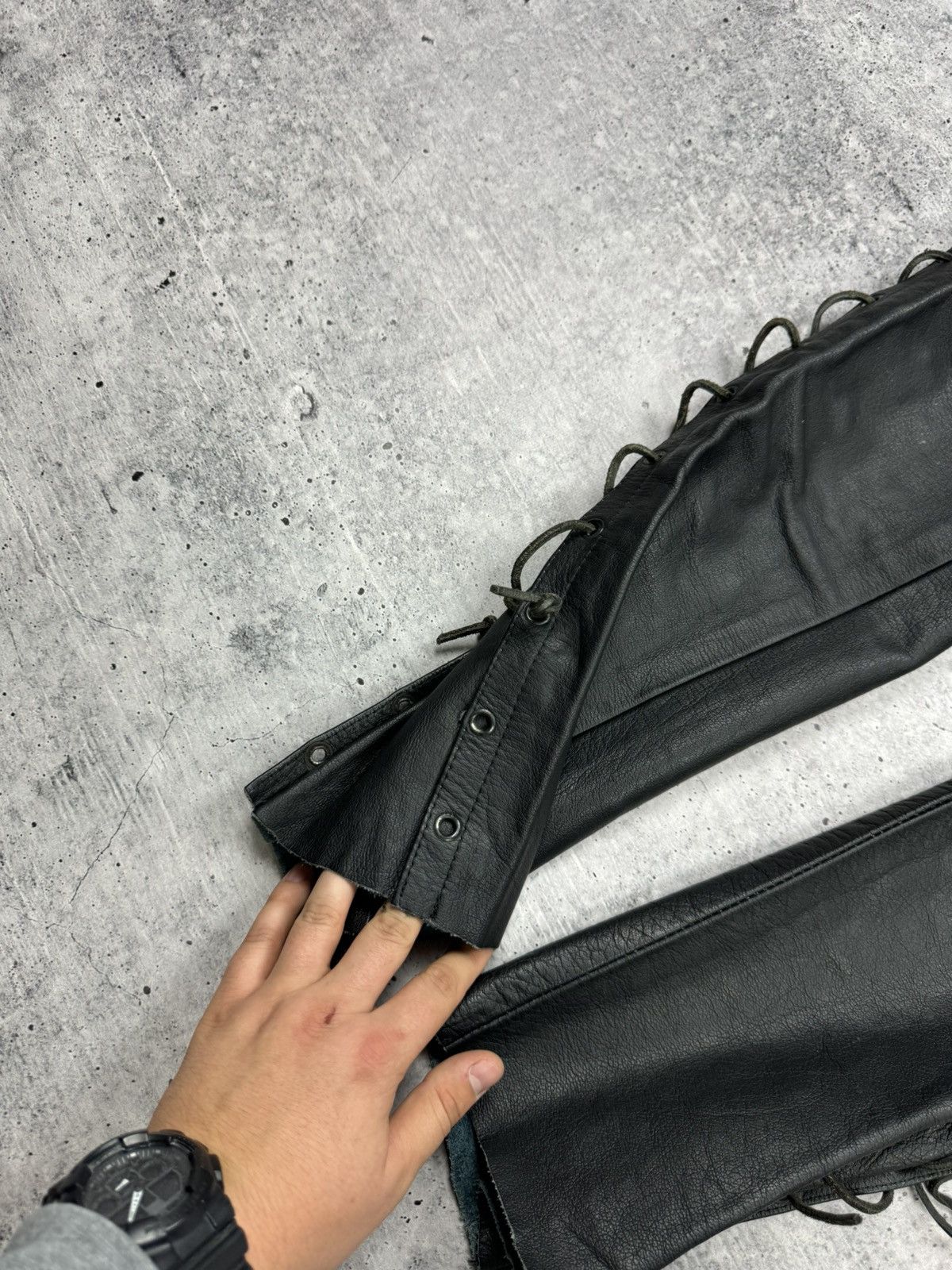 Genuine Leather × Vintage Vintage 90’s Y2K Style Casual Cowboy Genuine Leather Pants Size US 30 / EU 46 - 10 Thumbnail