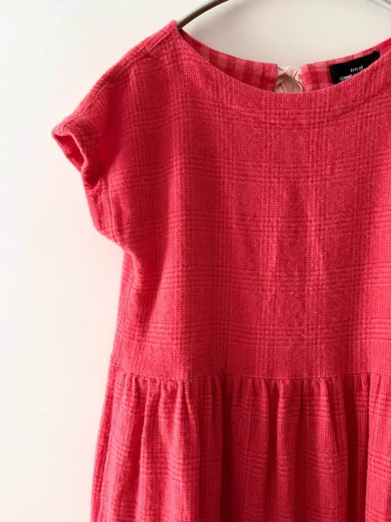 Comme des Garcons Comme Des Garcons Pink Velvet Short Sleeve Dress Size S / US 4 / IT 40 - 4 Thumbnail