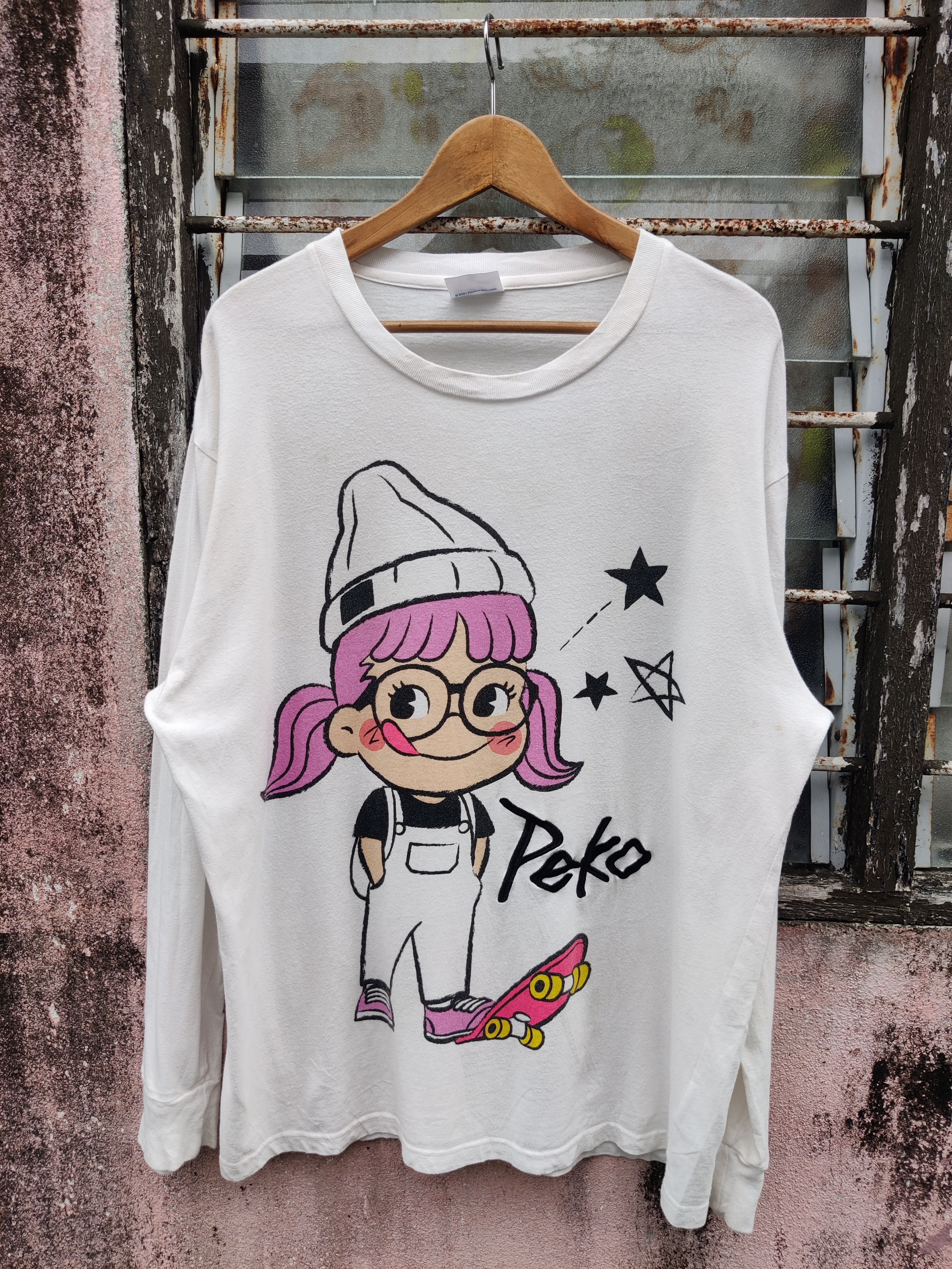 Japanese Brand Peko & Poko Fujiya Anime Skateboard Girl Shirt Size US XL / EU 56 / 4 - 1 Thumbnail