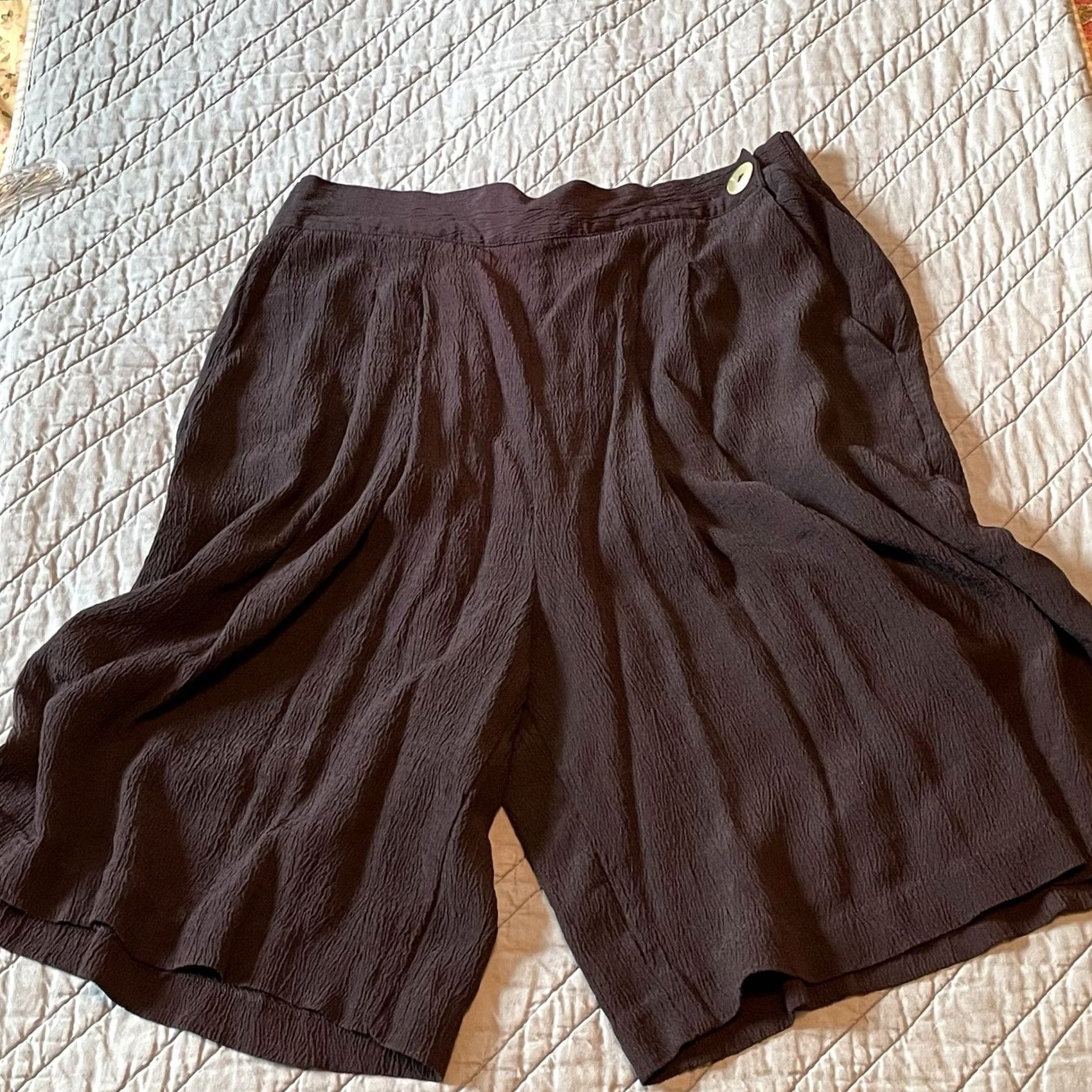Vintage VTG Carole Little Skort Gauchos Culottes Navy Blue Size 12 Women Knee Length Zipper Button Pleated High Rise Vintage Size 34" / US 12 / IT 48 - 2 Thumbnail