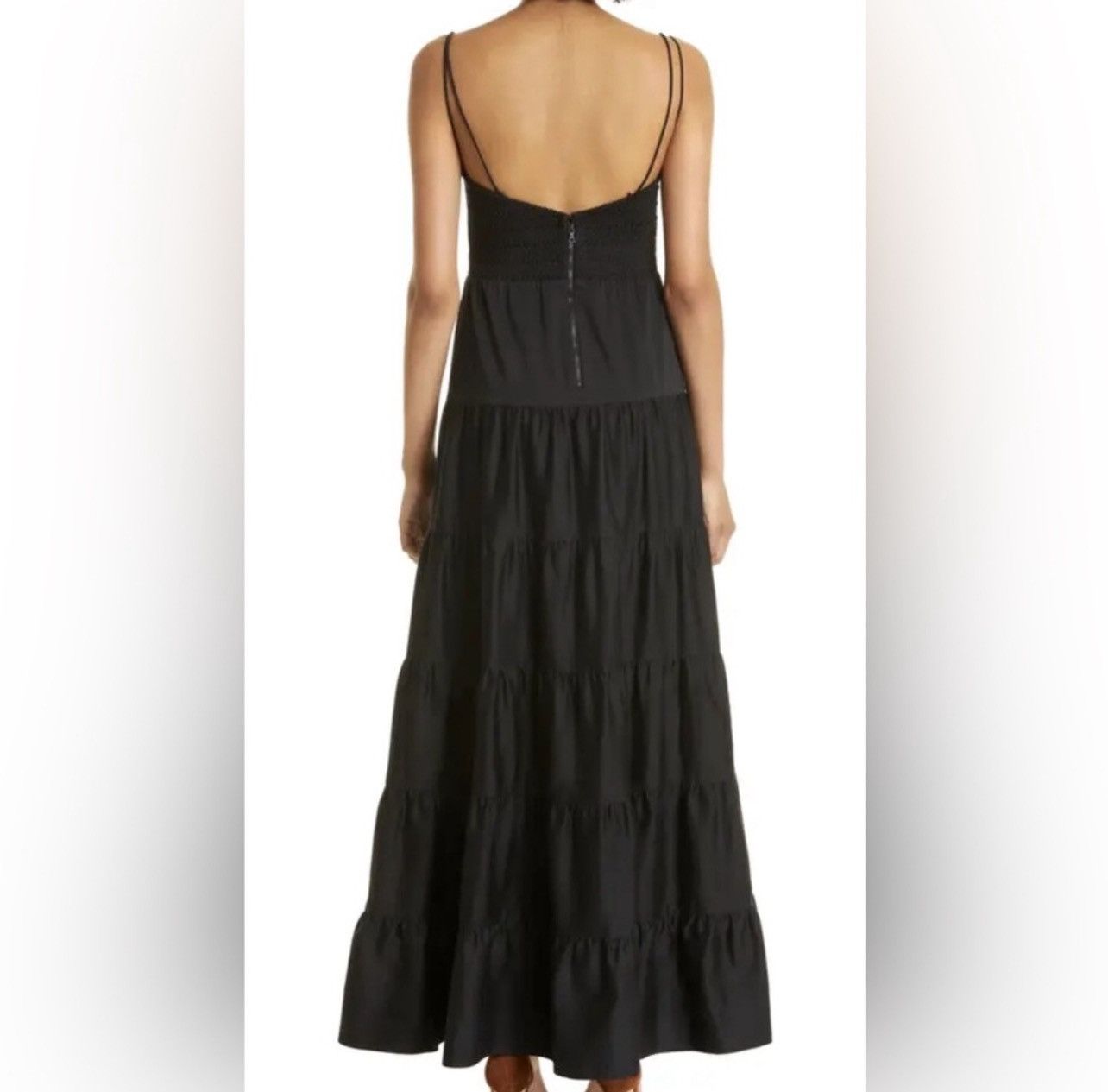 Alice + Olivia Alice + Olivia Black Jori Spaghetti Strap Tiered Maxi Dress Size XS / US 0-2 / IT 36-38 - 2 Thumbnail