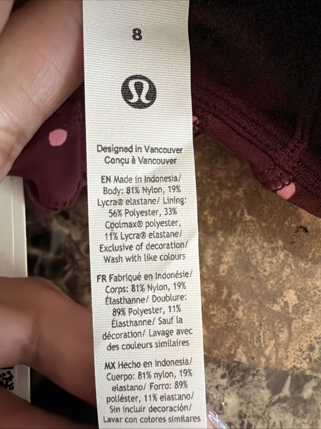 Lululemon LULULEMON DEFINE CROPPED JACKET BURGUNDY HEART DOT PINK SZ 8 Size M / US 6-8 / IT 42-44 - 7 Thumbnail