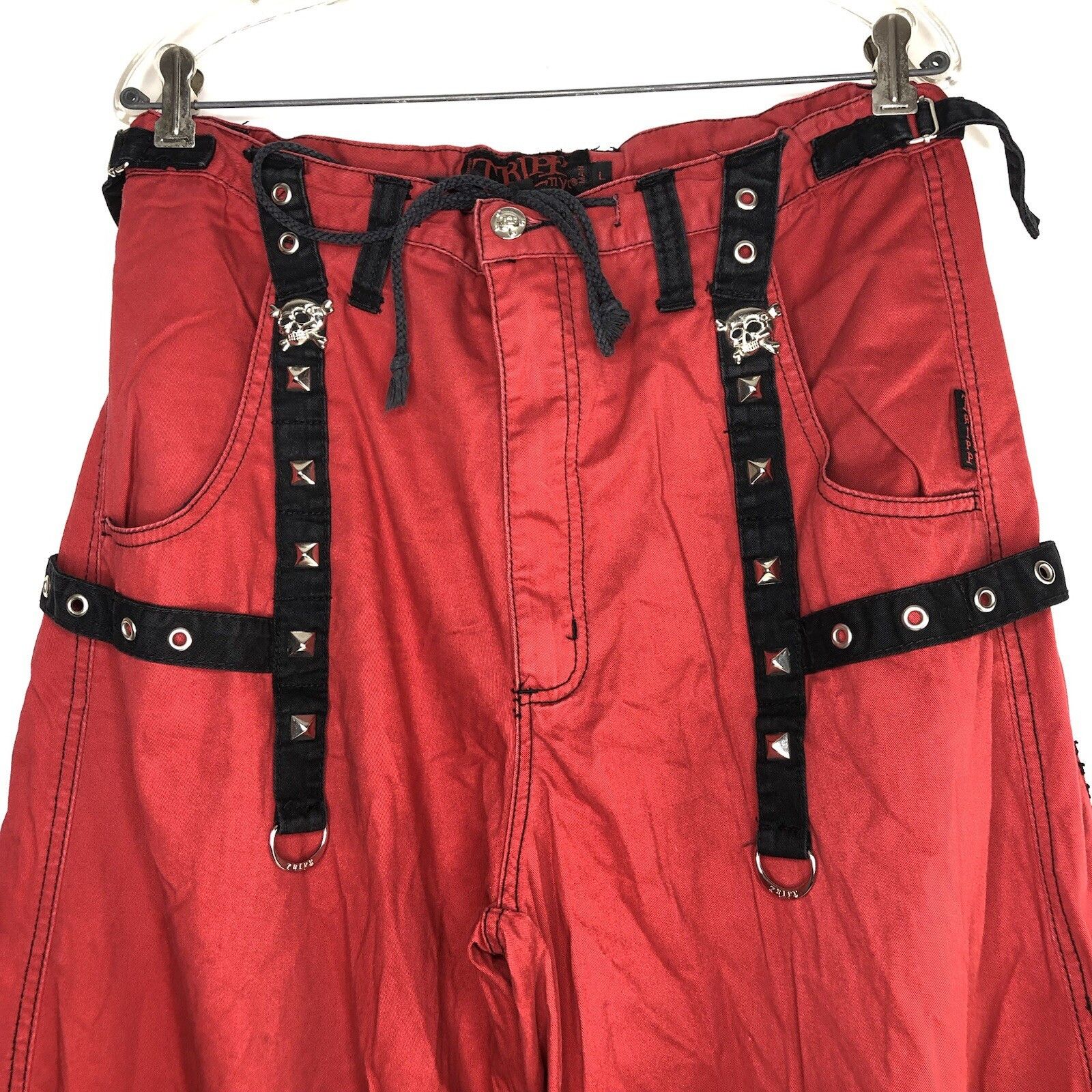 Tripp NYC Tripp NYC Y2K Baggy Bondage Red Pants L Goth Grunge Punk Size US 36 / EU 52 - 4 Thumbnail