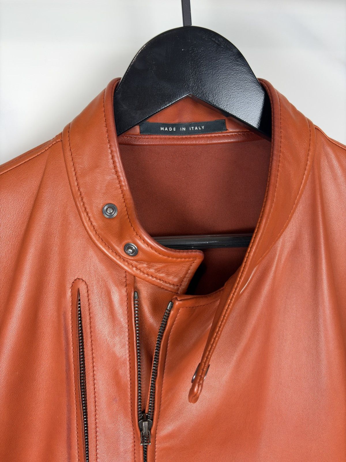 Gucci Gucci Tom Ford Double Zip Rider Leather Jacket Orange Size US M / EU 48-50 / 2 - 3 Thumbnail