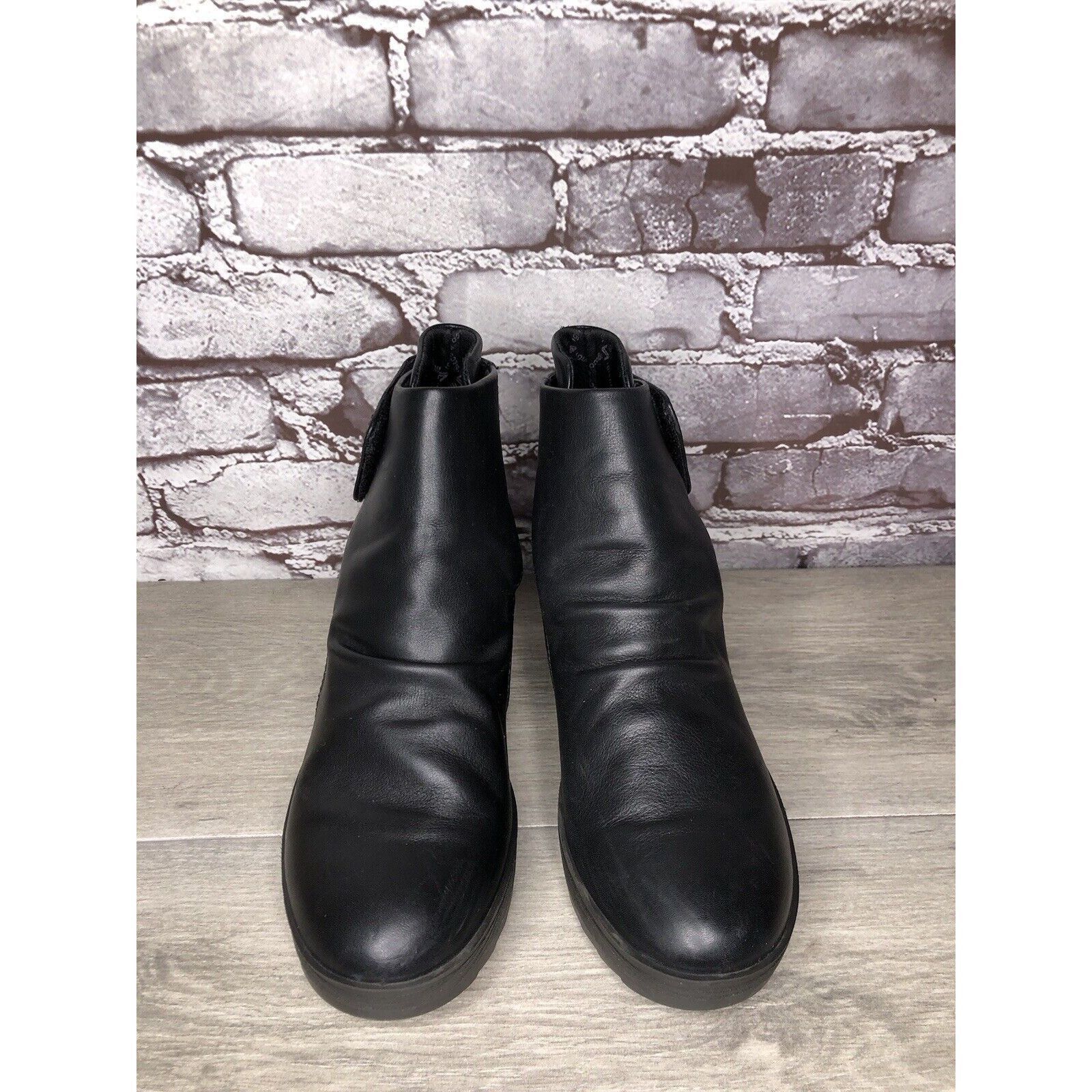 Other IGI&CO Black Leather High Wedge Strap Booties Boots Women Sz Size US 6.5 / IT 36.5 - 19 Thumbnail