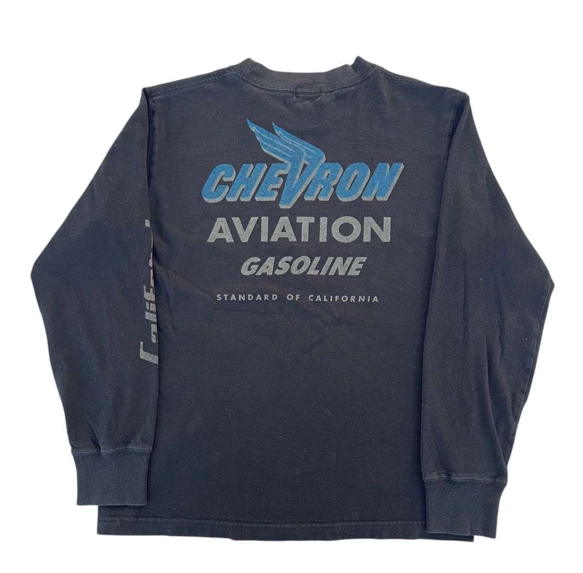 Buzz Rickson's Vintage 90's Buzz Rickson Chevron Aviation Gasoline Shirt T Size US S / EU 44-46 / 1 - 1 Thumbnail
