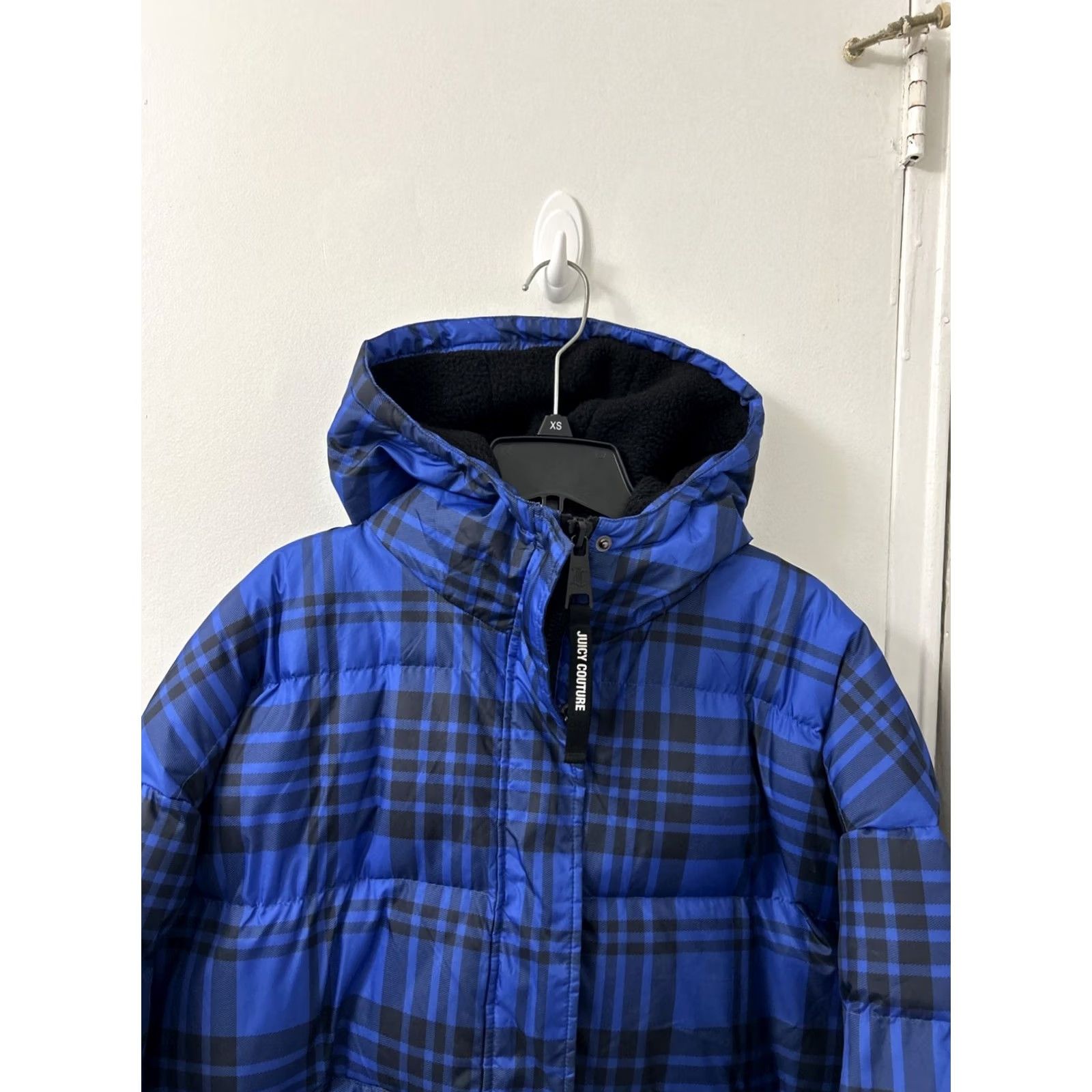 Juicy Couture Juicy Couture Black Label Jacket Puffer Hooded Full Zip Coat Womens M Blue Plaid Winter Casual Mens Womens Girls Boys Size M / US 6-8 / IT 42-44 - 2 Thumbnail
