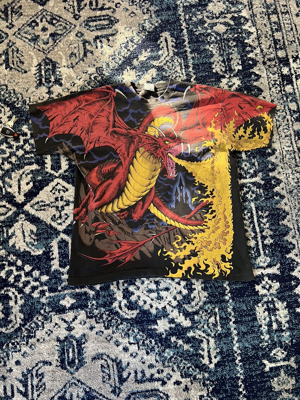 image of Liquid Blue Dragon Aop in Red, Men's (Size XL)