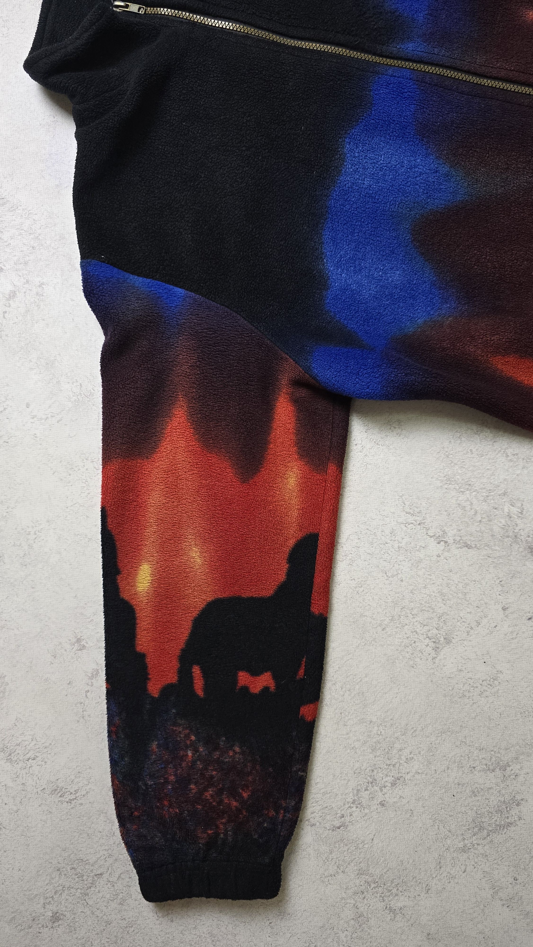 Other Vintage Jacques Lorant Wolf Fleece Jacket Northern Lights Size L / US 10 / IT 46 - 9 Thumbnail
