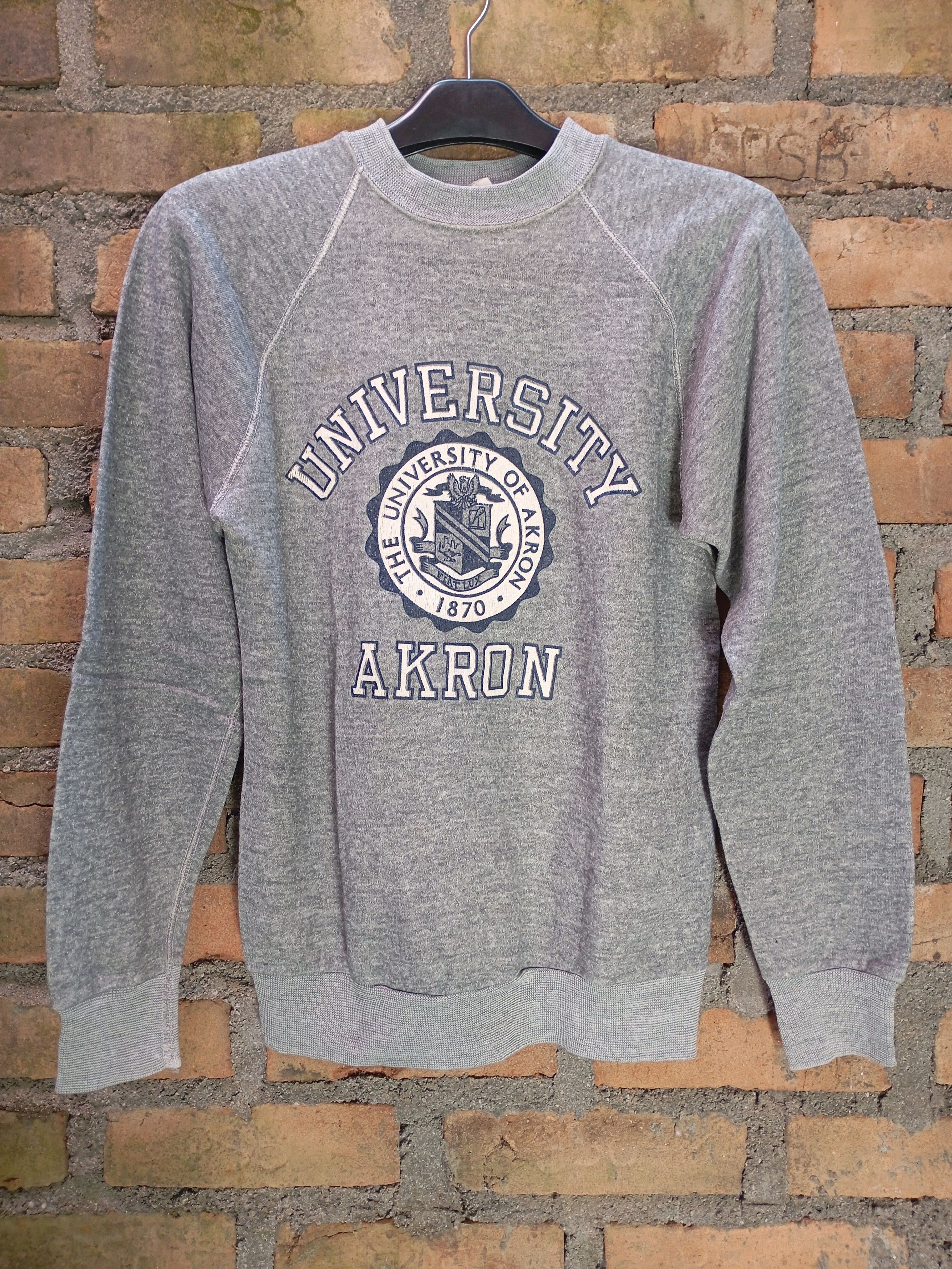 image of Akron University Sweatshirts Made In Usa in Grey, Men's (Size Small)