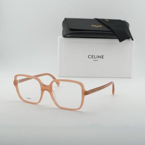 Celine Celine CL50076I 074 Eyeglasses Flamed Havana 57mm Square Size ONE SIZE - 10 Thumbnail