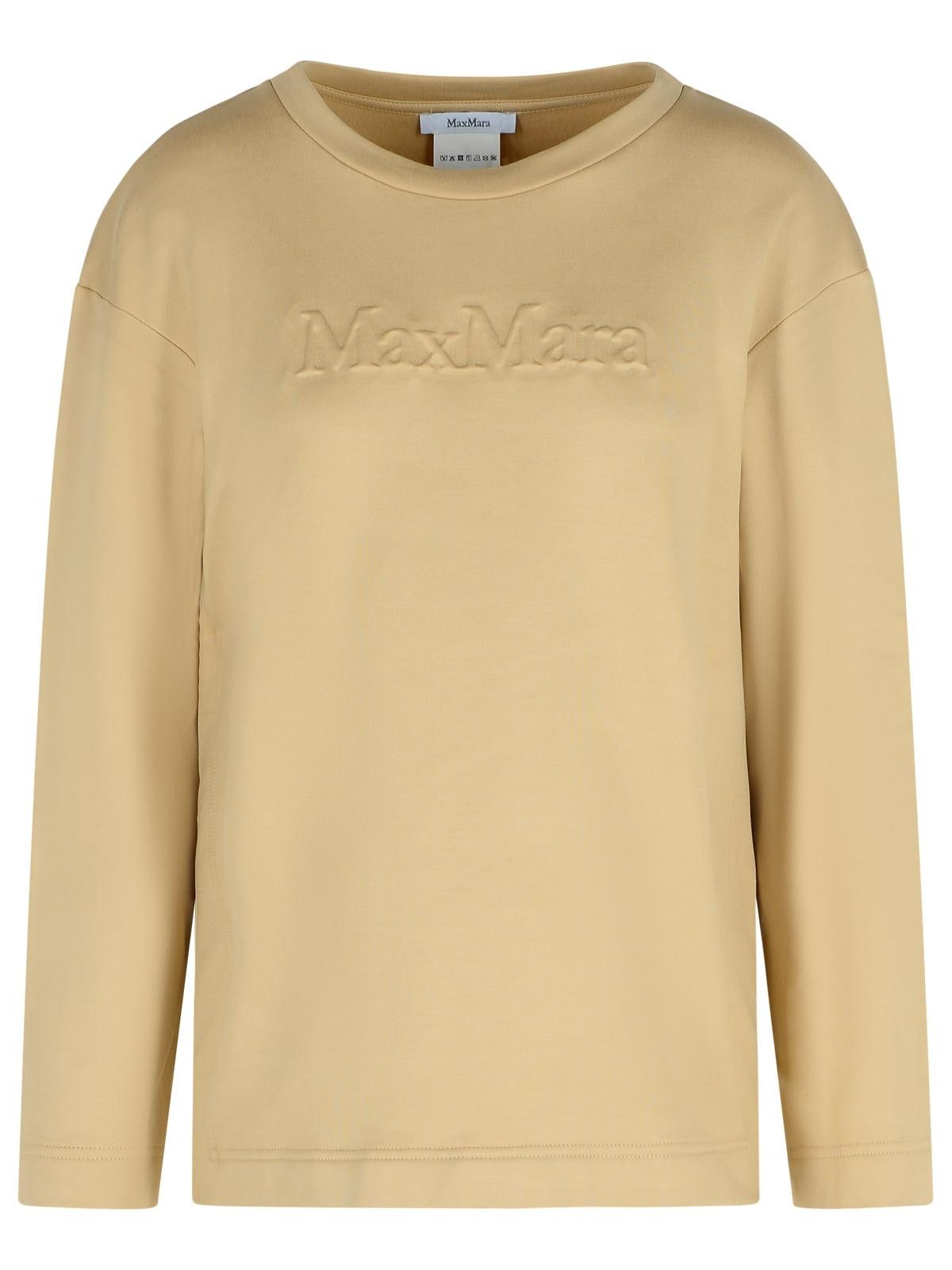 Max Mara MAX MARA 'Berma' Sweatshirt In Silk And Caramel Cotton Size M / US 6-8 / IT 42-44 - 1 Thumbnail