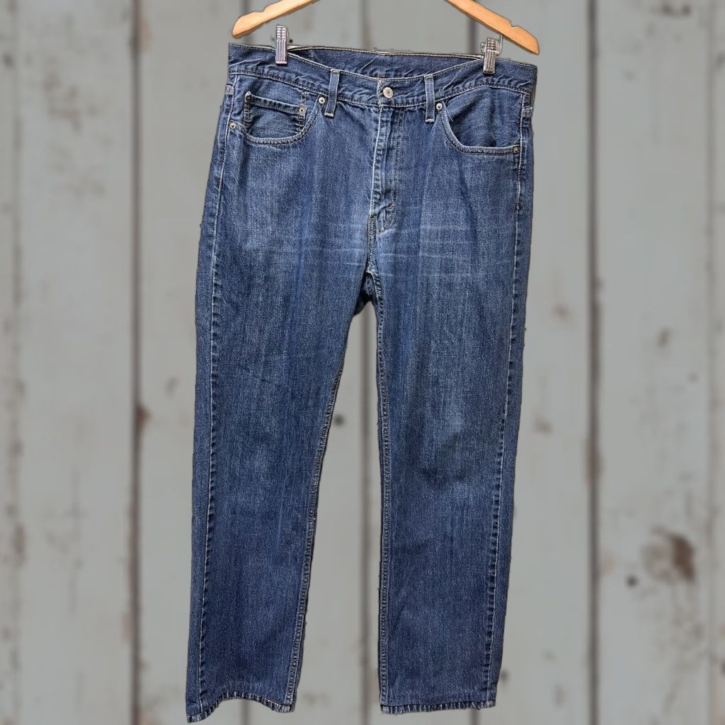 Levi's Levi's 559 Jeans - Denim, Straight, Relaxed Fit, 35x30 - Blue, Cotton, Regular, Men Size US 35 - 1 Thumbnail