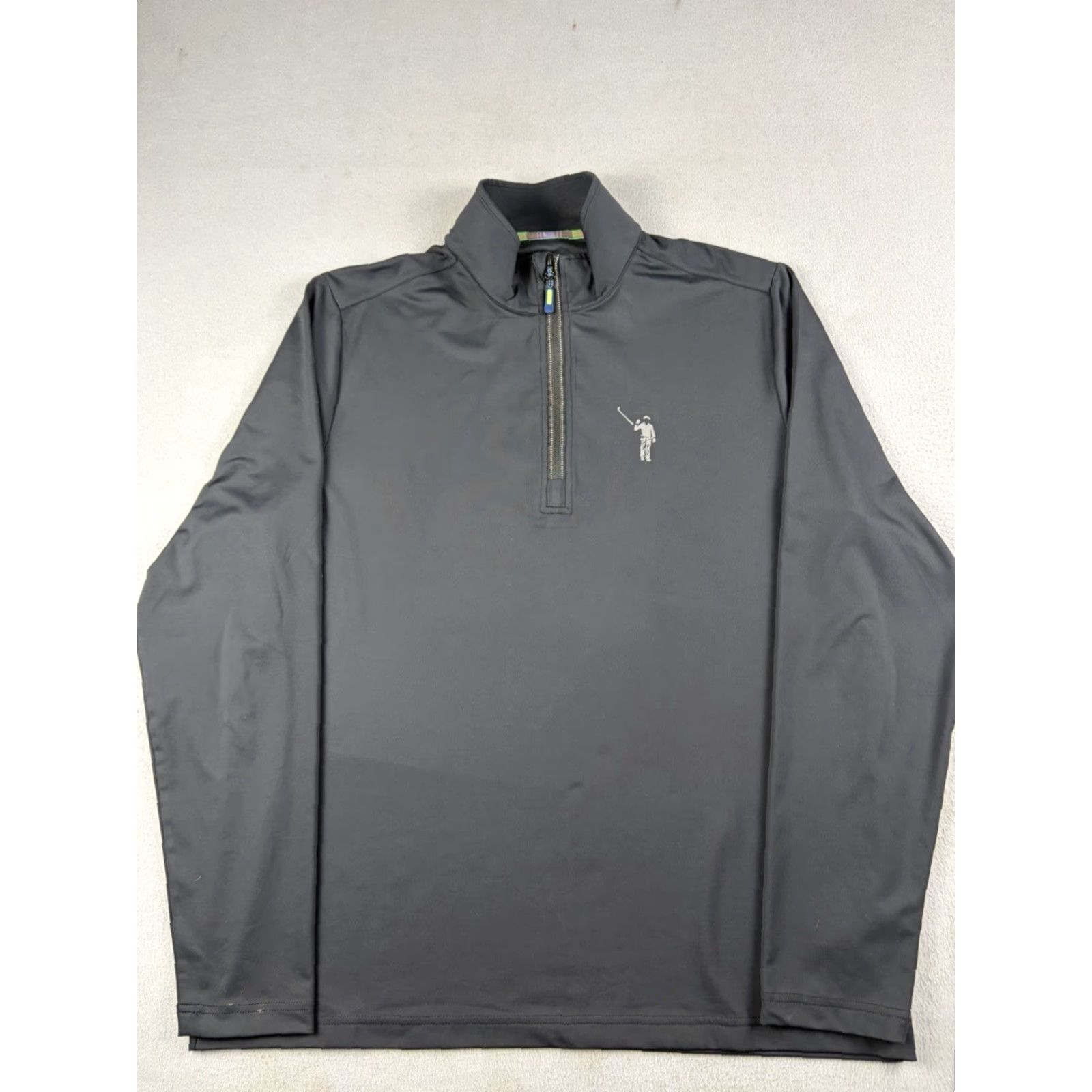 Vintage William Murray Quarter Zip Men L Black Golf Long Sleeve Performance Pullover Activewear Size US L / EU 52-54 / 3 - 2 Thumbnail