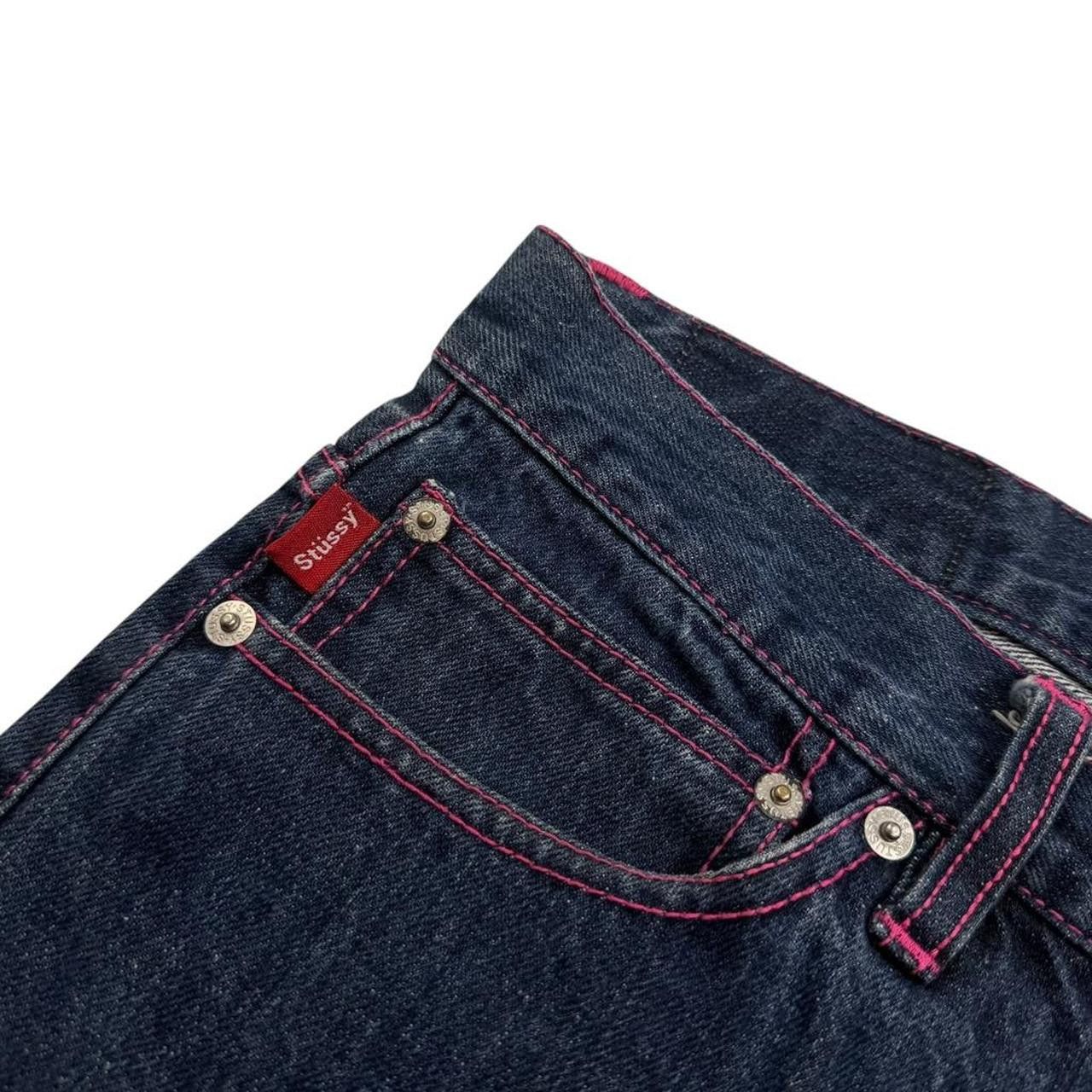 Stussy Vintage Stussy Spellout Denim Shorts / Jorts Pink - Waist 36 Size US 36 / EU 52 - 5 Thumbnail