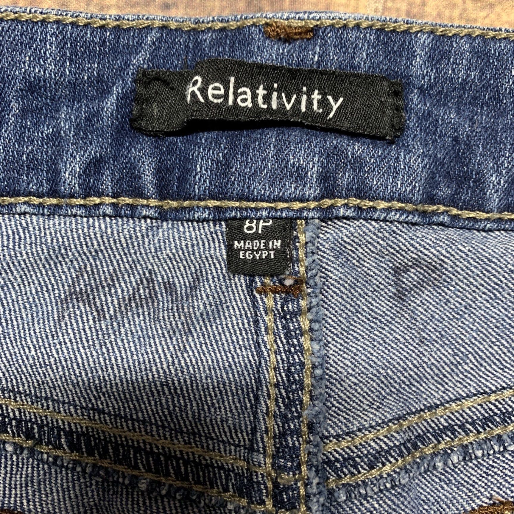 Denime Relativity Jeans Womens 8P Straight Medium Wash Denim Blue 30 x 26 Mid Size 30" / US 8 / IT 44 - 6 Thumbnail
