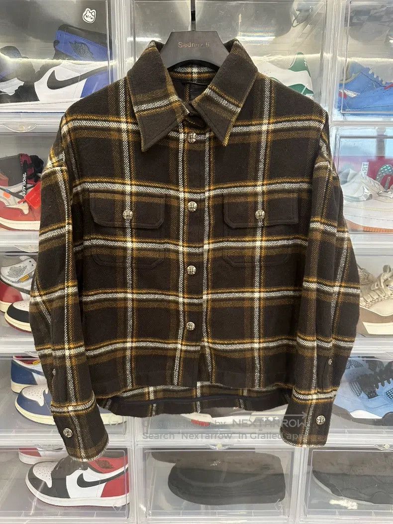 Chrome Hearts CHROME HEARTS Size S Black and red plaid Workdog shirt jack Size S / US 4 / IT 40 - 1 Thumbnail