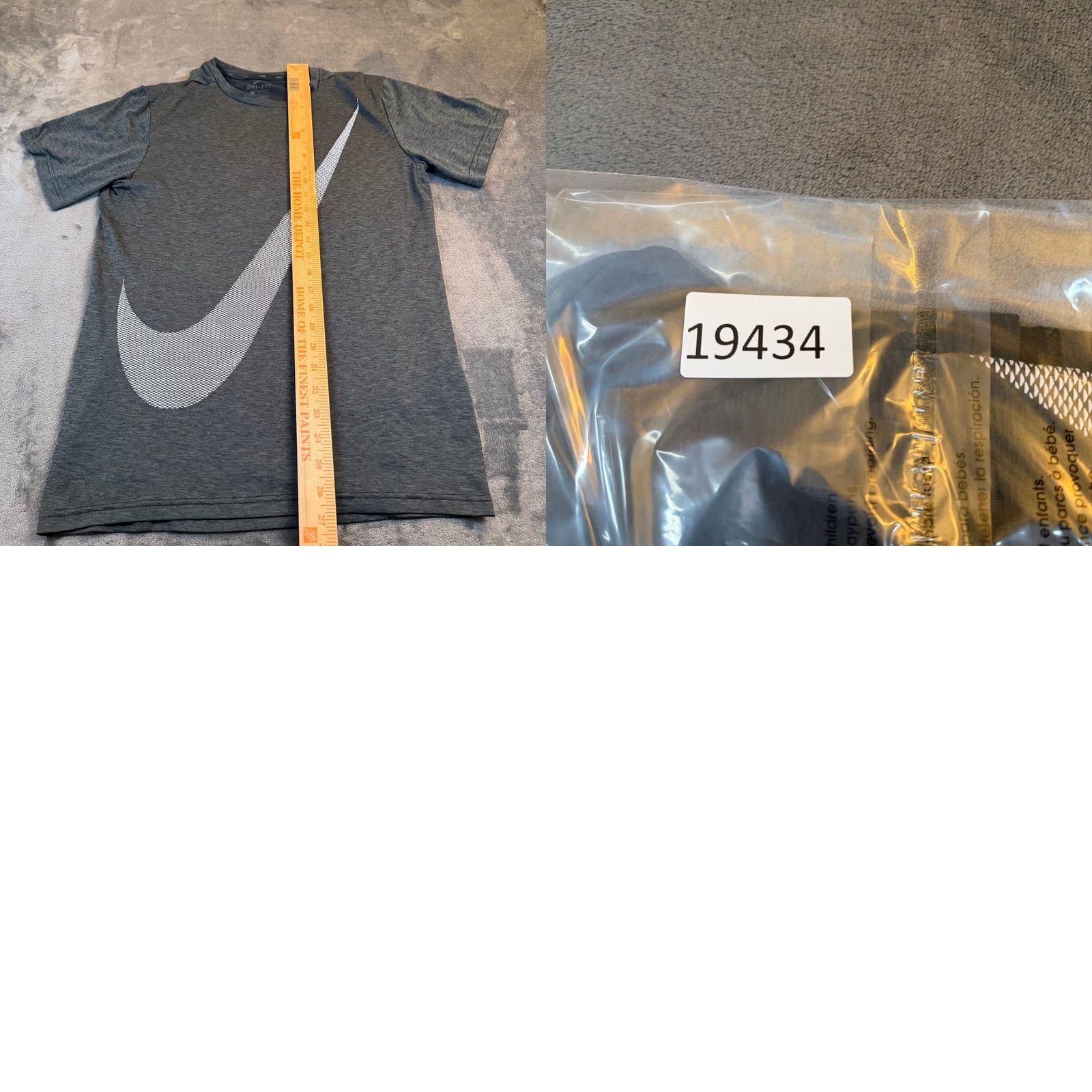 Nike Nike Dri-FIT Graphic T Shirt Mens Small Gray Heathered Large Swoosh Athletic Size US S / EU 44-46 / 1 - 8 Thumbnail