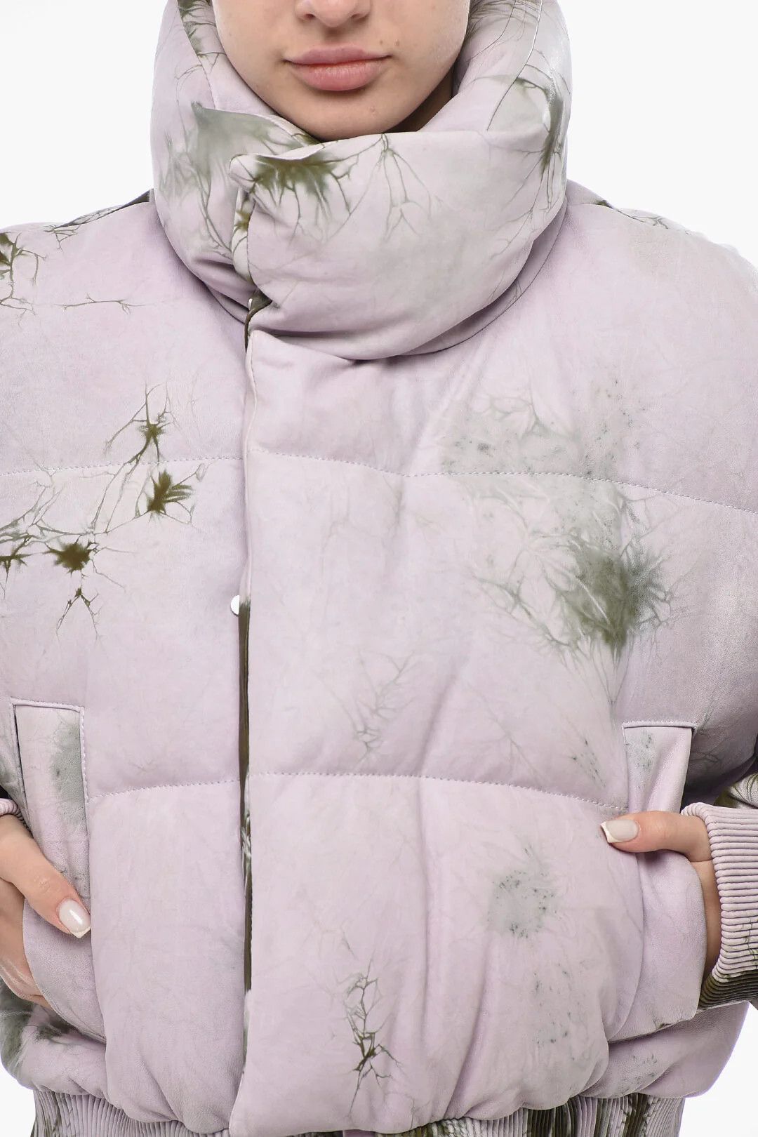 Off-White og1mm0426 Leather Padded Jacket in Pink Size S / US 4 / IT 40 - 3 Thumbnail