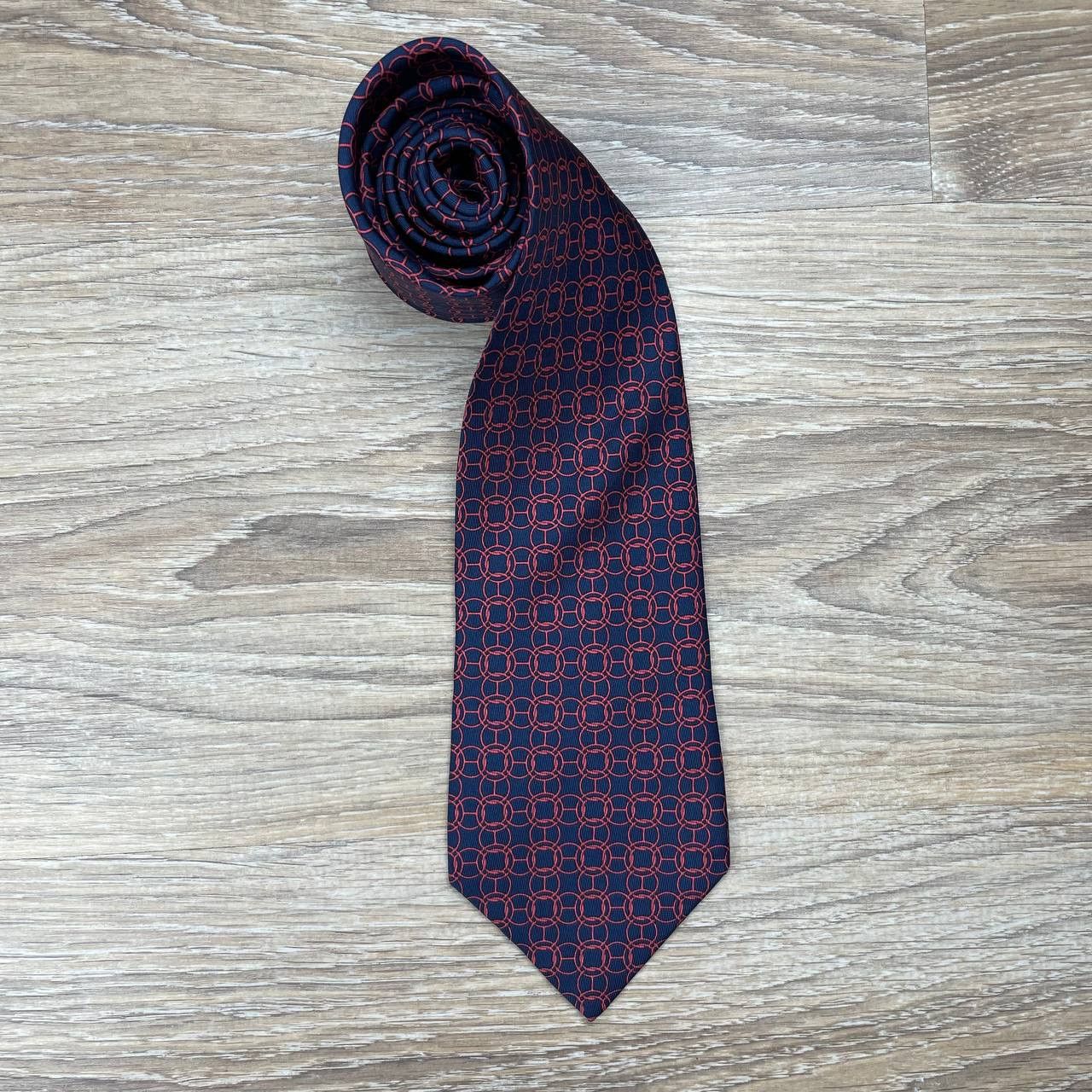 Hermes Hermes Paris Silk Tie 7478 IA Geometry Blue Size ONE SIZE - 2 Thumbnail