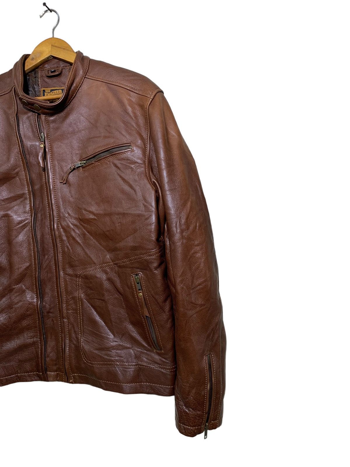 Genuine Leather 🔥DEGNER CLASSIC LEATHER CAFERACER BIKER JACKETS Size US XL / EU 56 / 4 - 3 Thumbnail