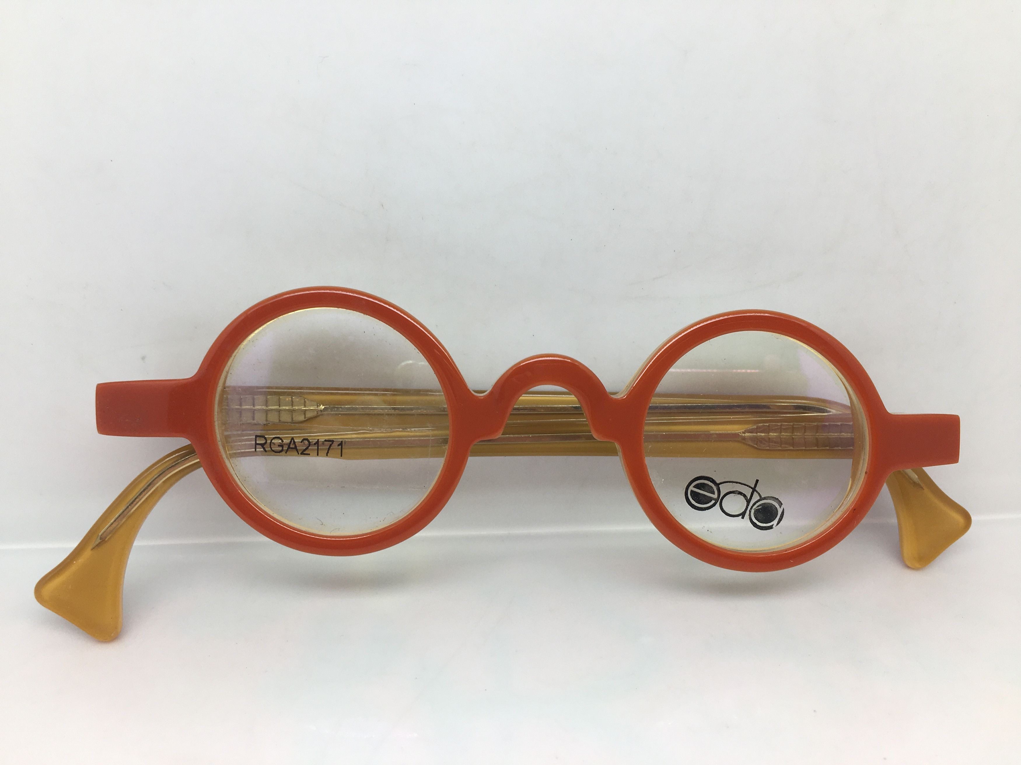 Other EYECRAFT 3012B Orange Ivy League Round Eyeglasses Frame Size ONE SIZE - 6 Thumbnail
