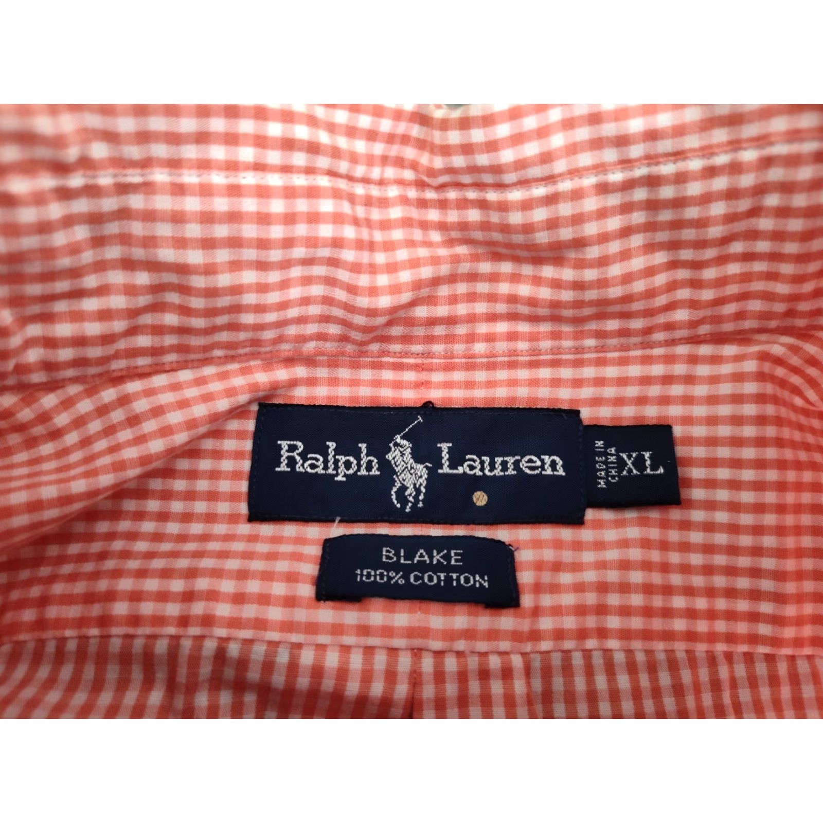 Polo Ralph Lauren VINTAGE Polo Ralph Lauren Button-Down Shirt Men XL Check Casual Dress Shirt Peach White Size US XL / EU 56 / 4 - 7 Thumbnail