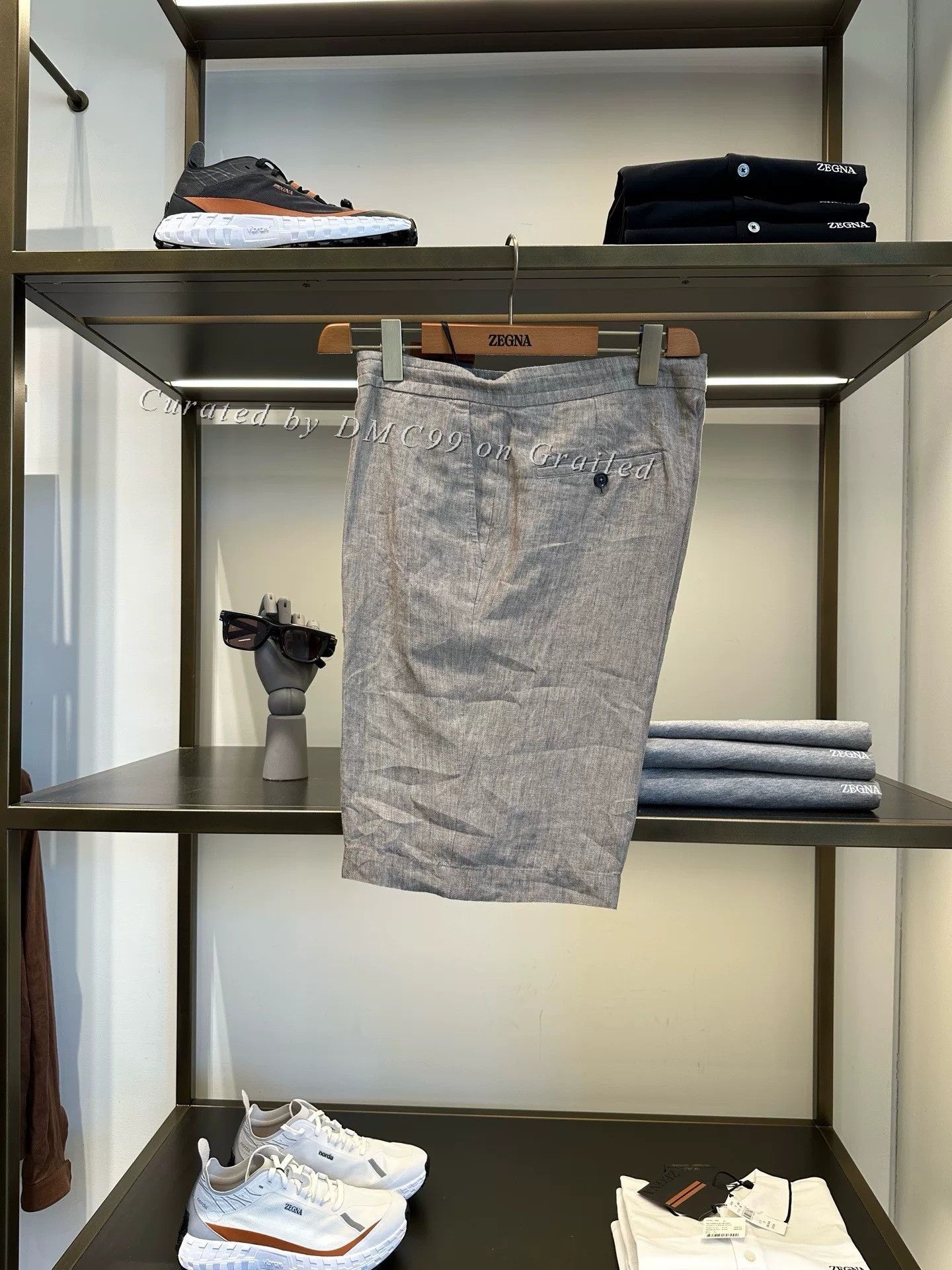Ermenegildo Zegna Zegna Men's Gray Linen Shorts Size US 30 / EU 46 - 1 Thumbnail