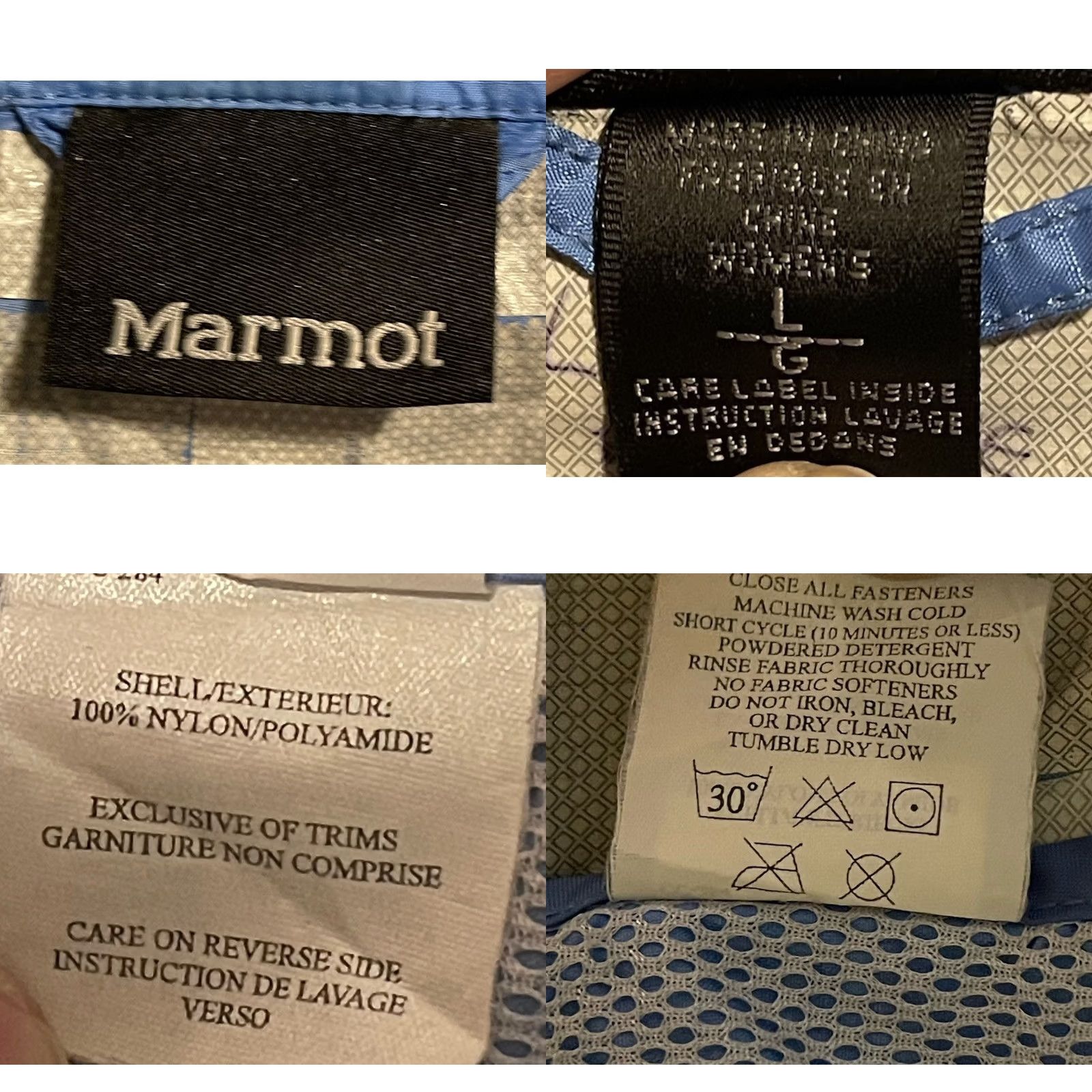 Marmot Marmot Windbreaker Jacket Women’s Large Blue Full Zip Hooded PU Lined Water Resistant NNVML Size L / US 10 / IT 46 - 8 Thumbnail