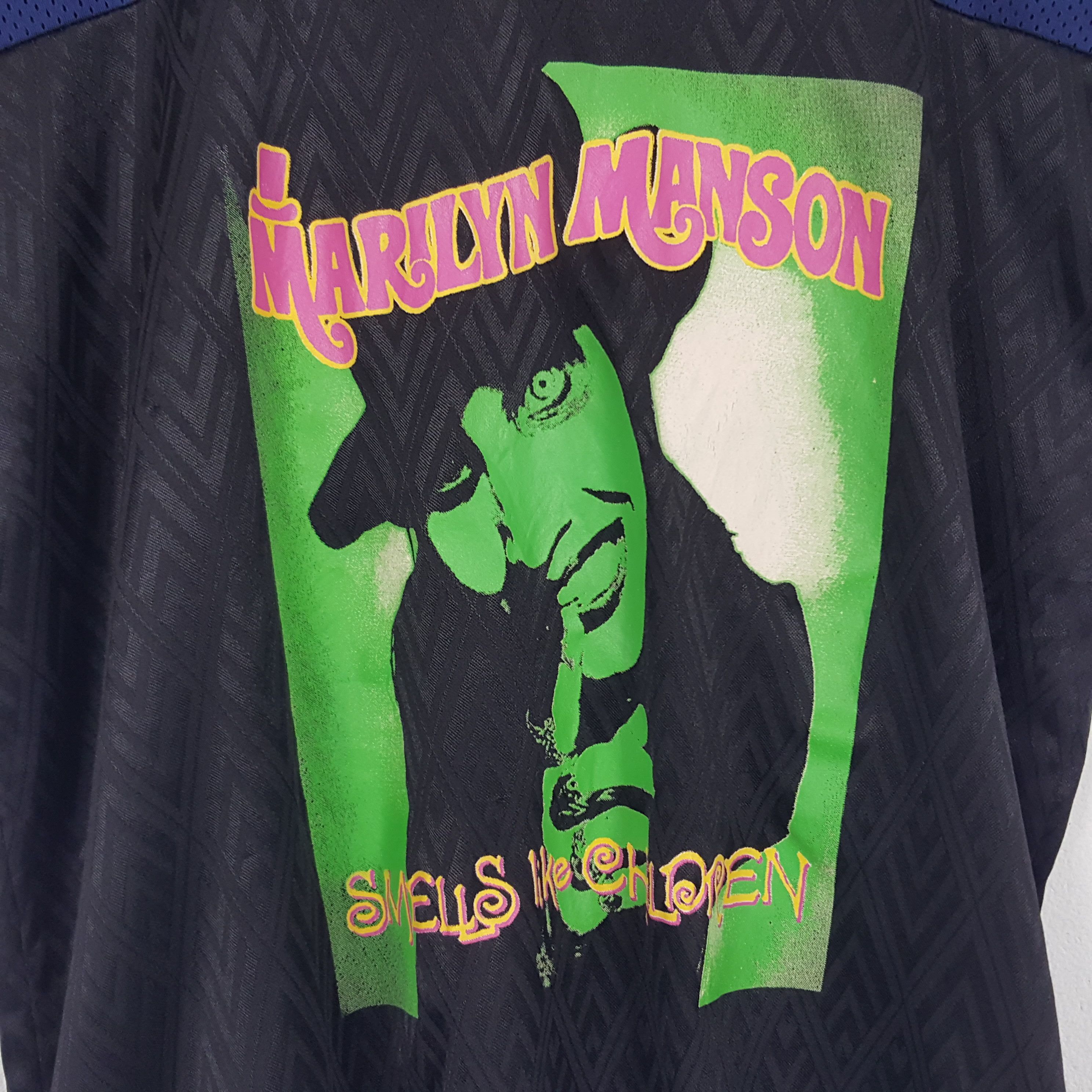 Band Tees × Marilyn Manson × Vintage Vintage 90's Marilyn Manson Rock Singer Jersey Tshirt Size US L / EU 52-54 / 3 - 2 Thumbnail