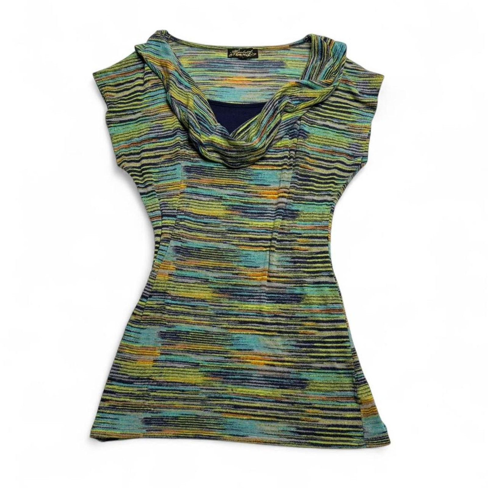 Almost Famous Absolutely CowlNeck Layered striped Short Sleeve Top Size L Size L / US 10 / IT 46 - 4 Thumbnail