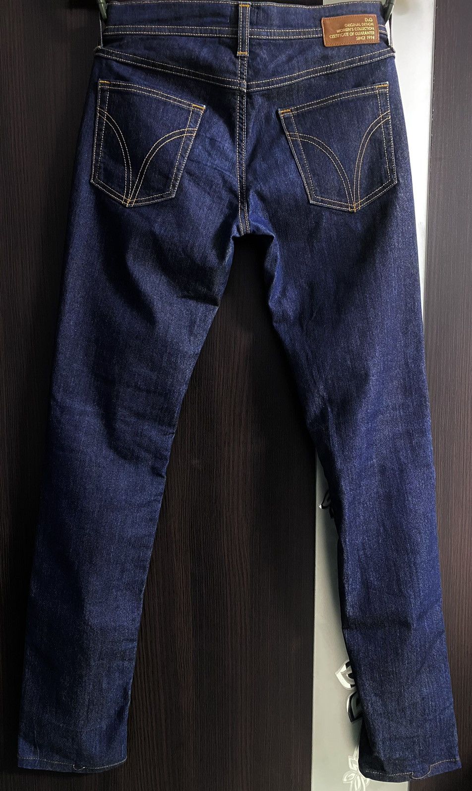 Dolce & Gabbana D&G Woman Wonder Dark Blue Tight Fit Jeans Denim Luxury Size 25" / US 0 / IT 36 - 3 Thumbnail