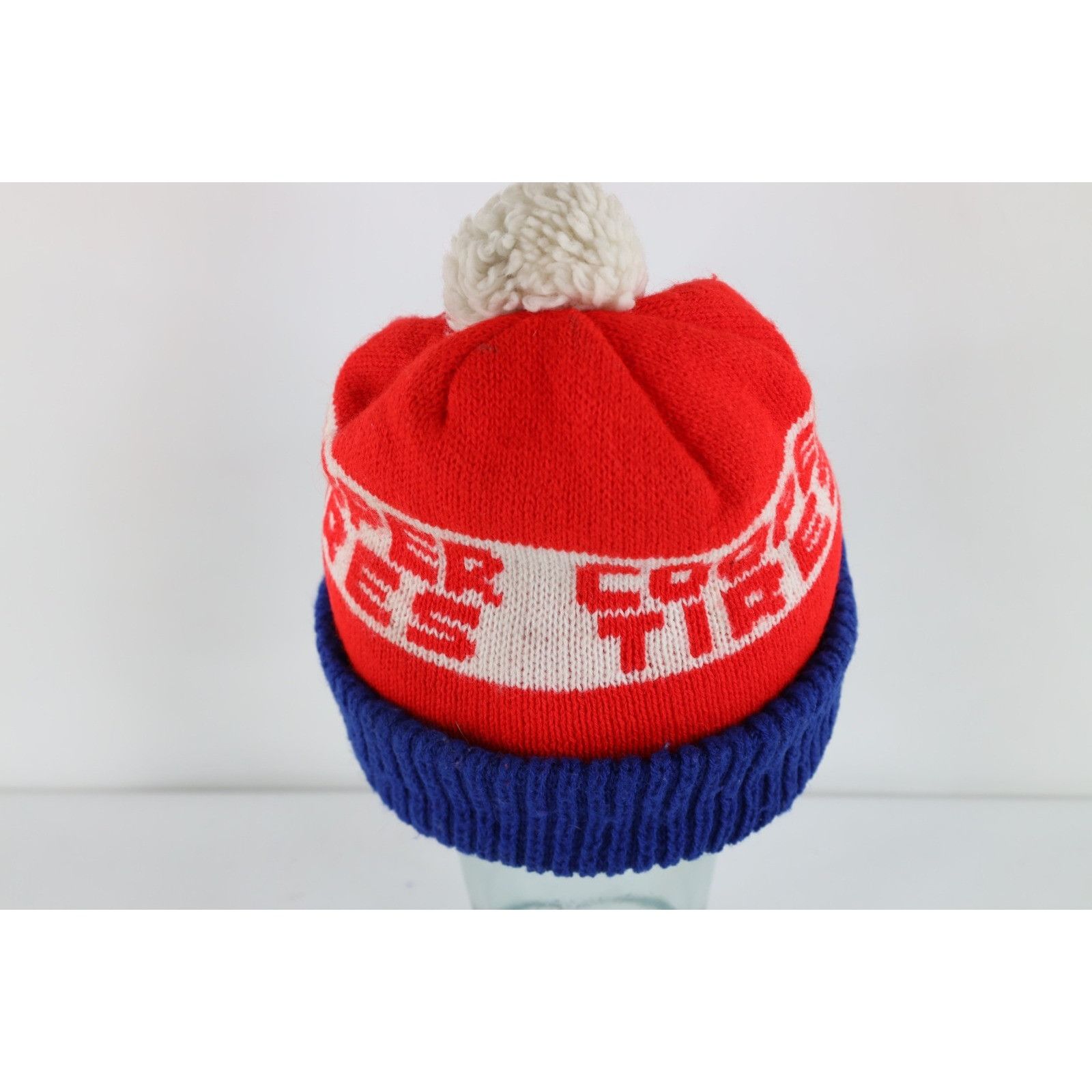 Vintage Vintage 80s 90s Cooper Tires Pom Knit Winter Beanie Hat Size ONE SIZE - 4 Thumbnail