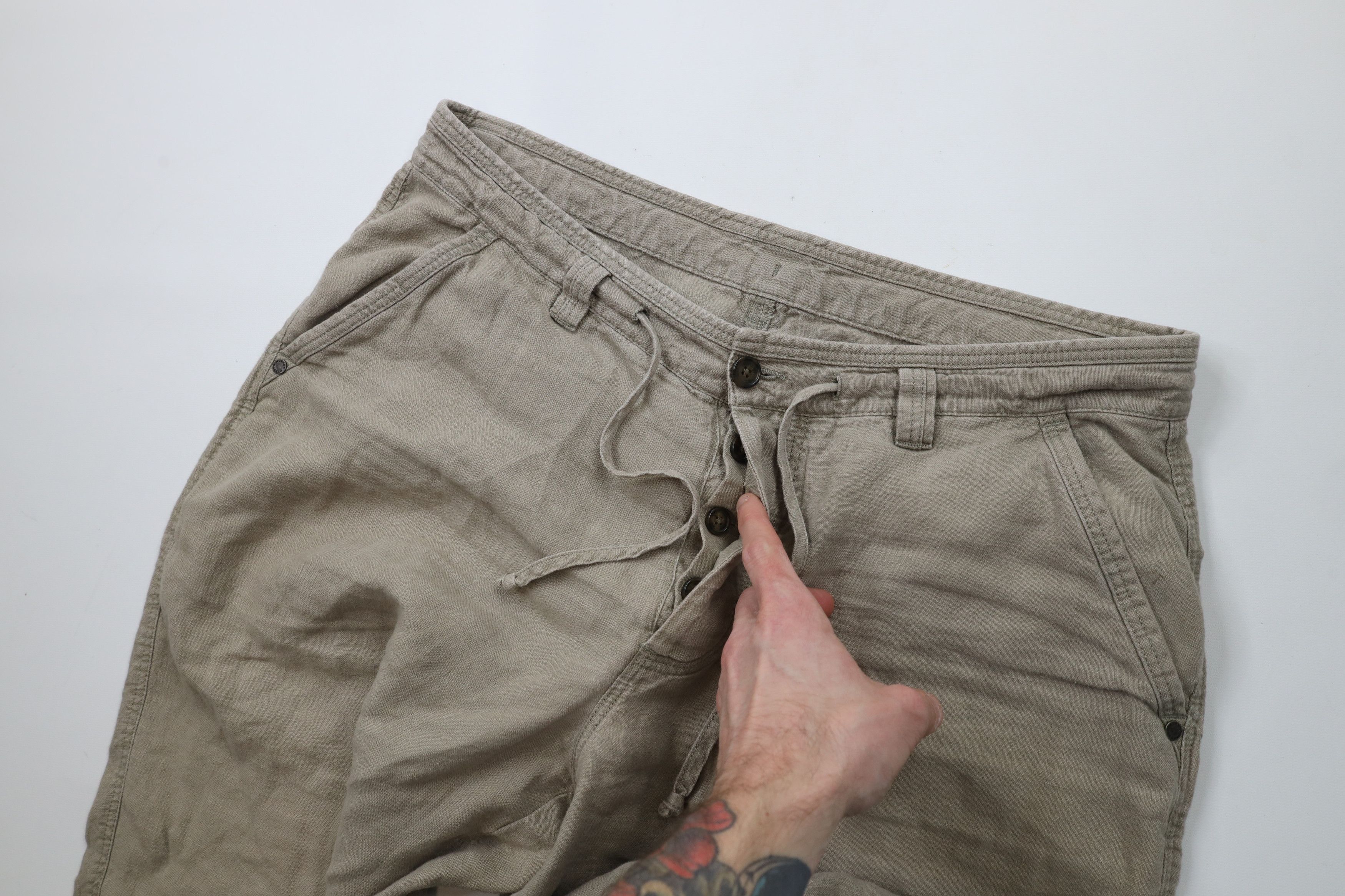 Vintage Vintage 90s Streetwear Button Fly Linen Wide Leg Harem Pants Size US 36 / EU 52 - 6 Thumbnail