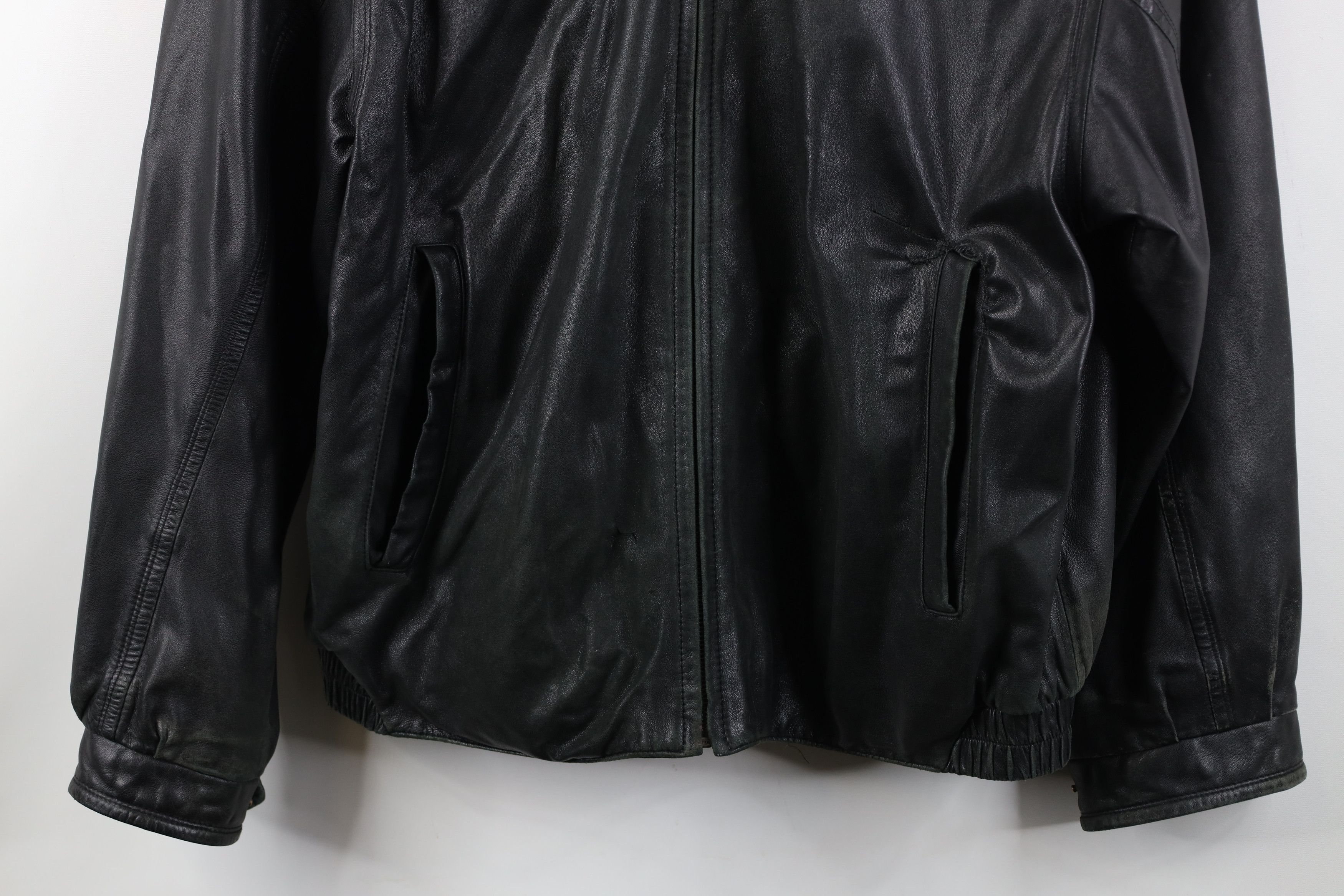 Vintage Vintage 90s Streetwear Soft Leather Collared Bomber Jacket Size US XXL / EU 58 / 5 - 3 Thumbnail