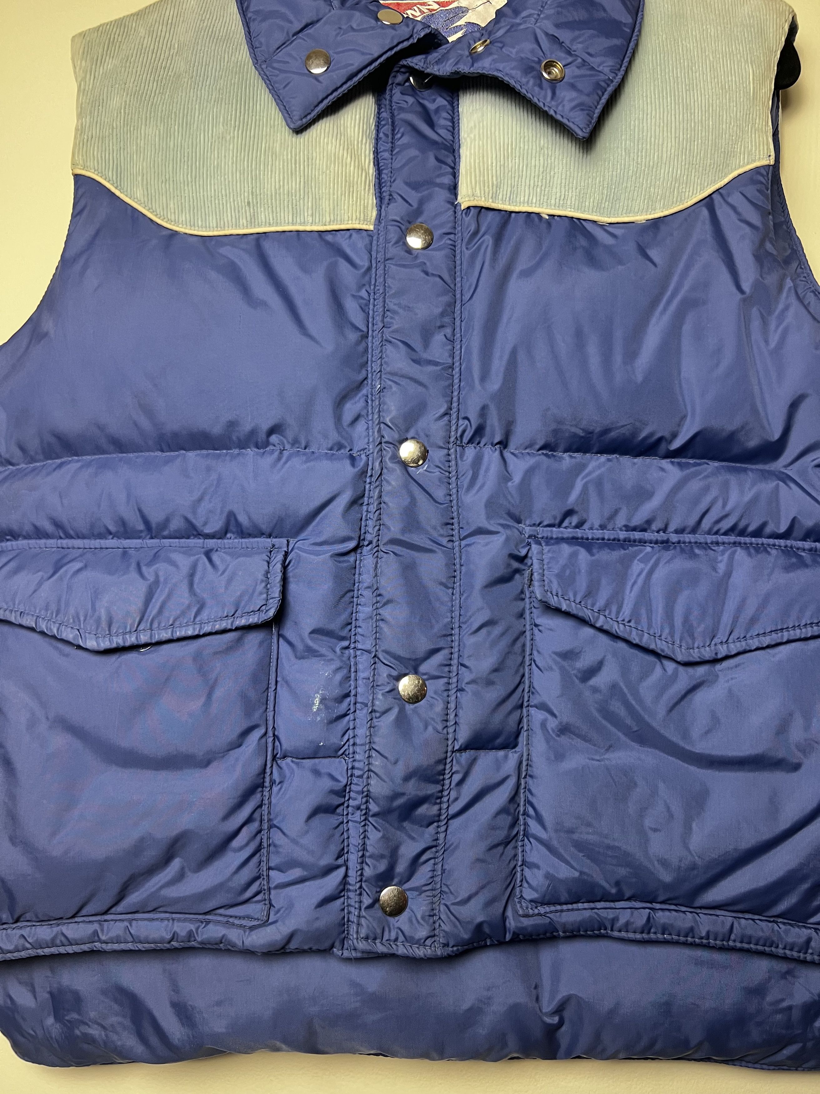 Vintage Vintage 1980's Down Hill Blue Corduroy Western Puffer Vest Size US L / EU 52-54 / 3 - 3 Thumbnail