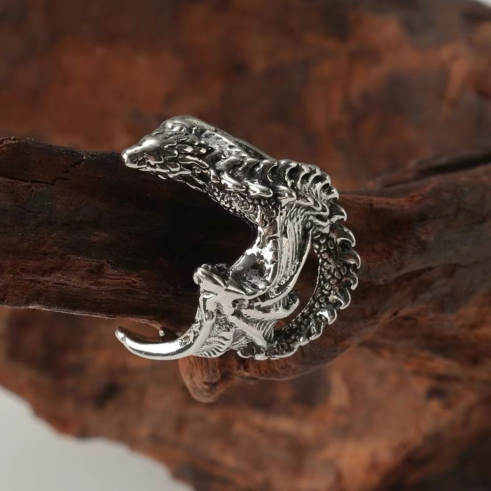 Jewelry Gothic Skull Dragon Ring Size ONE SIZE - 7 Thumbnail