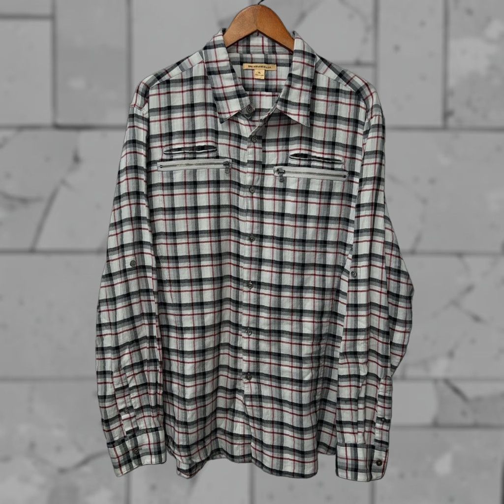 John Varvatos JOHN VARVATOS Gray Plaid Button-Up Shirt USA Mens XL Size US XL / EU 56 / 4 - 1 Thumbnail