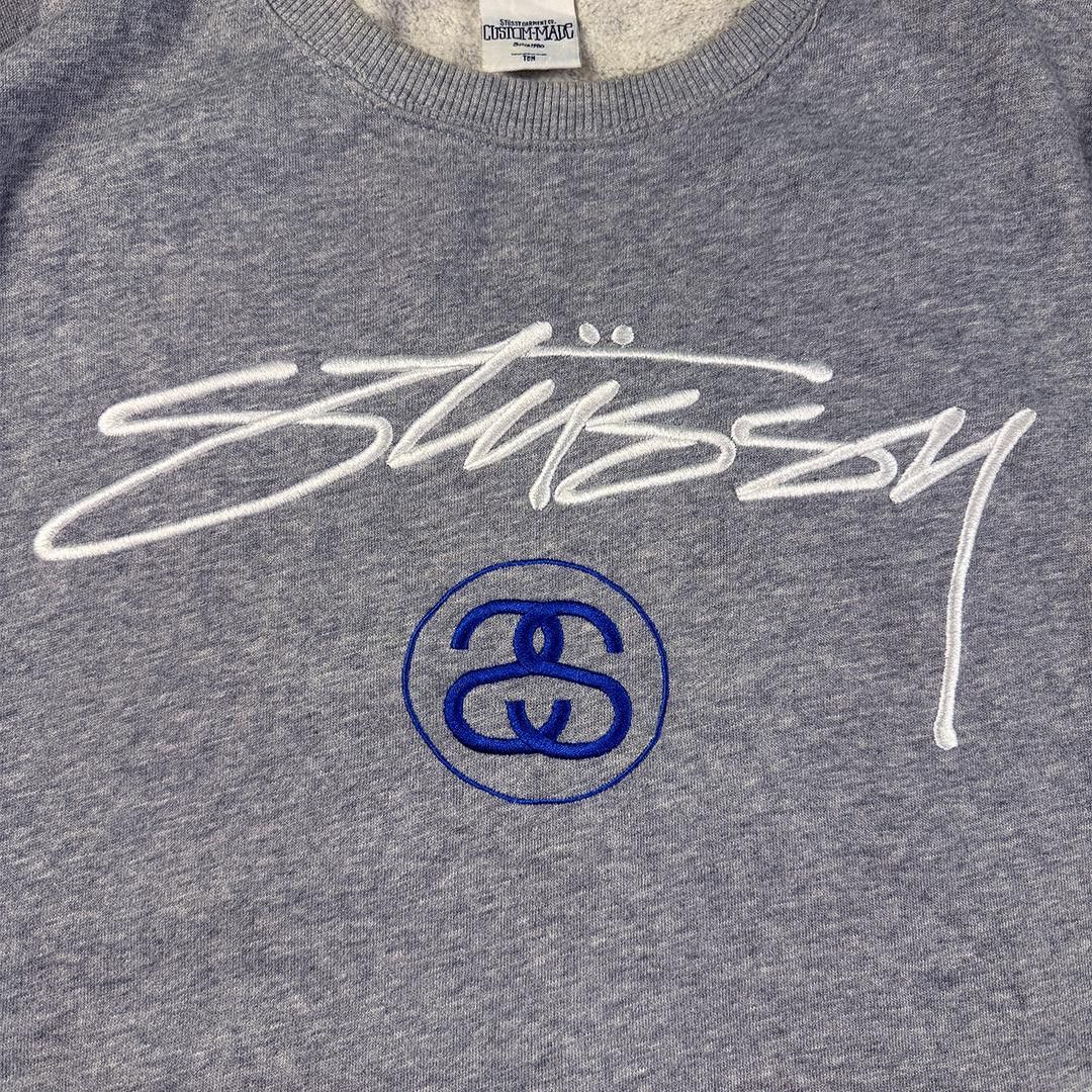 Stussy Stussy Custom Made World Tour Embroidery Grey Sweater (M/L) Size US M / EU 48-50 / 2 - 3 Thumbnail