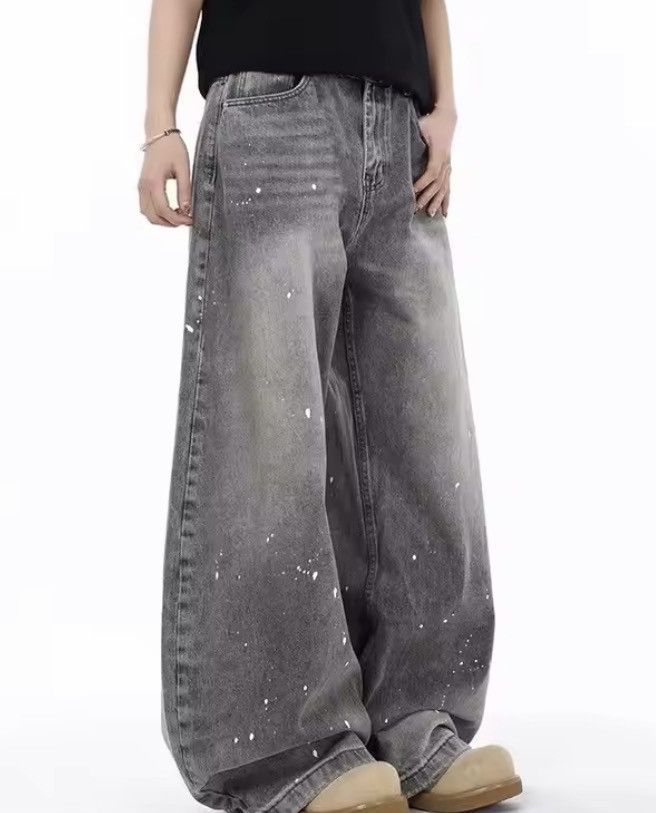 Japanese Brand Y2k Splash-ink Denim Pant Size US 31 - 1 Thumbnail