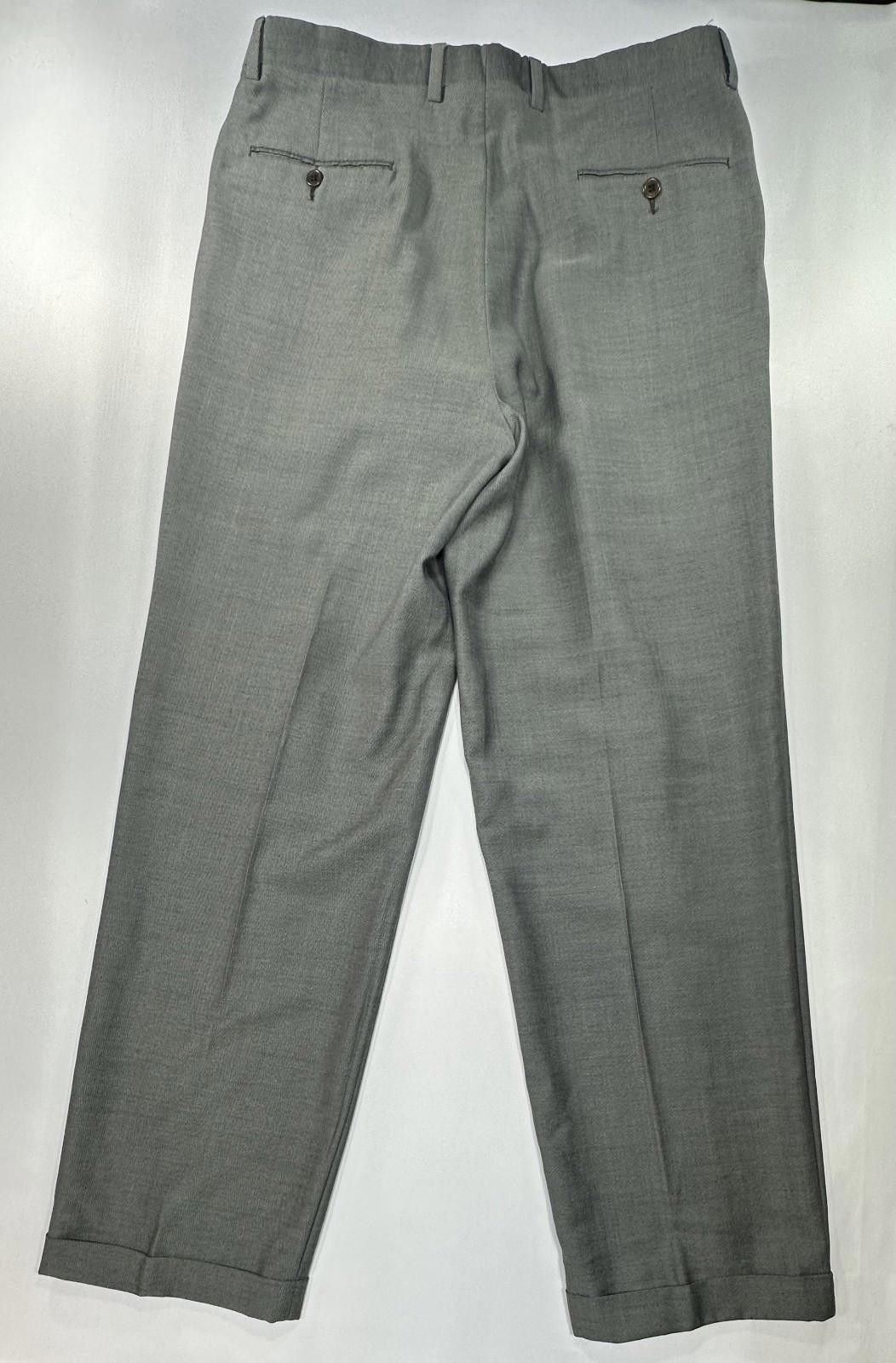 The Unbranded Brand Unbranded Pleated Straight Leg Dress Pants Mens Gray 34/30 Size US 34 / EU 50 - 2 Thumbnail