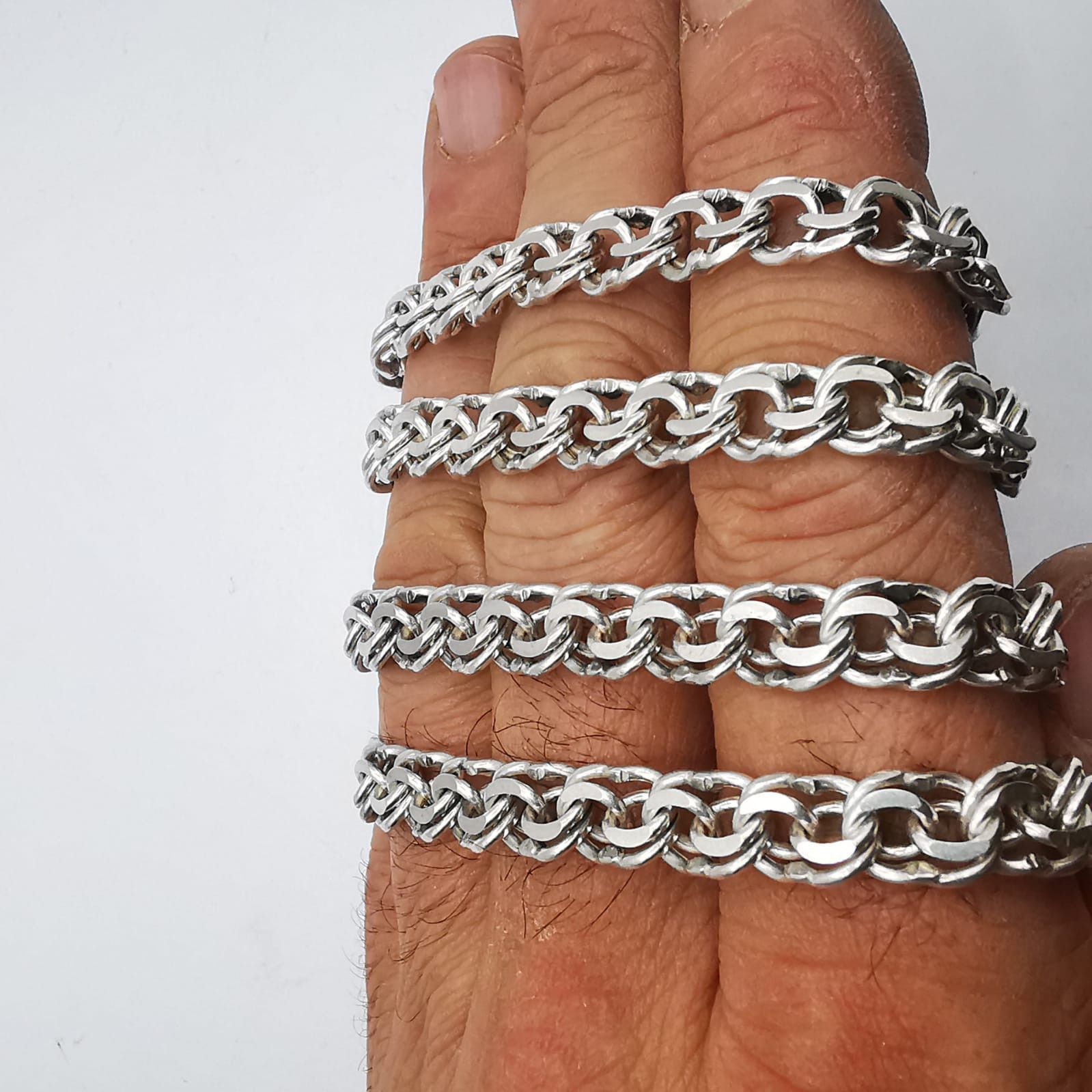Sterling Silver Vintage Massive Chain Jewelry ,925 Sterling Silver 49,72g Size ONE SIZE - 4 Thumbnail