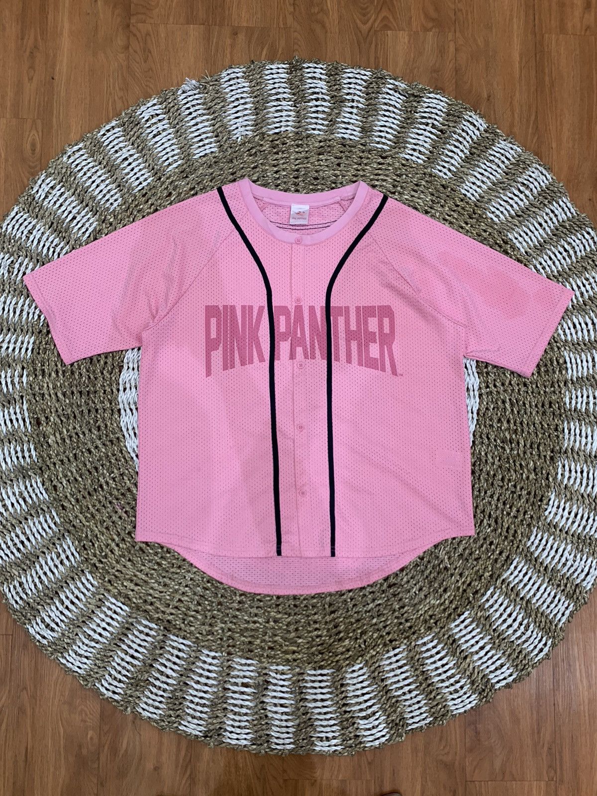 Cartoon Network 💗RARE💗 Pink Panther pull over mesh baseball jersey Size US L / EU 52-54 / 3 - 2 Thumbnail