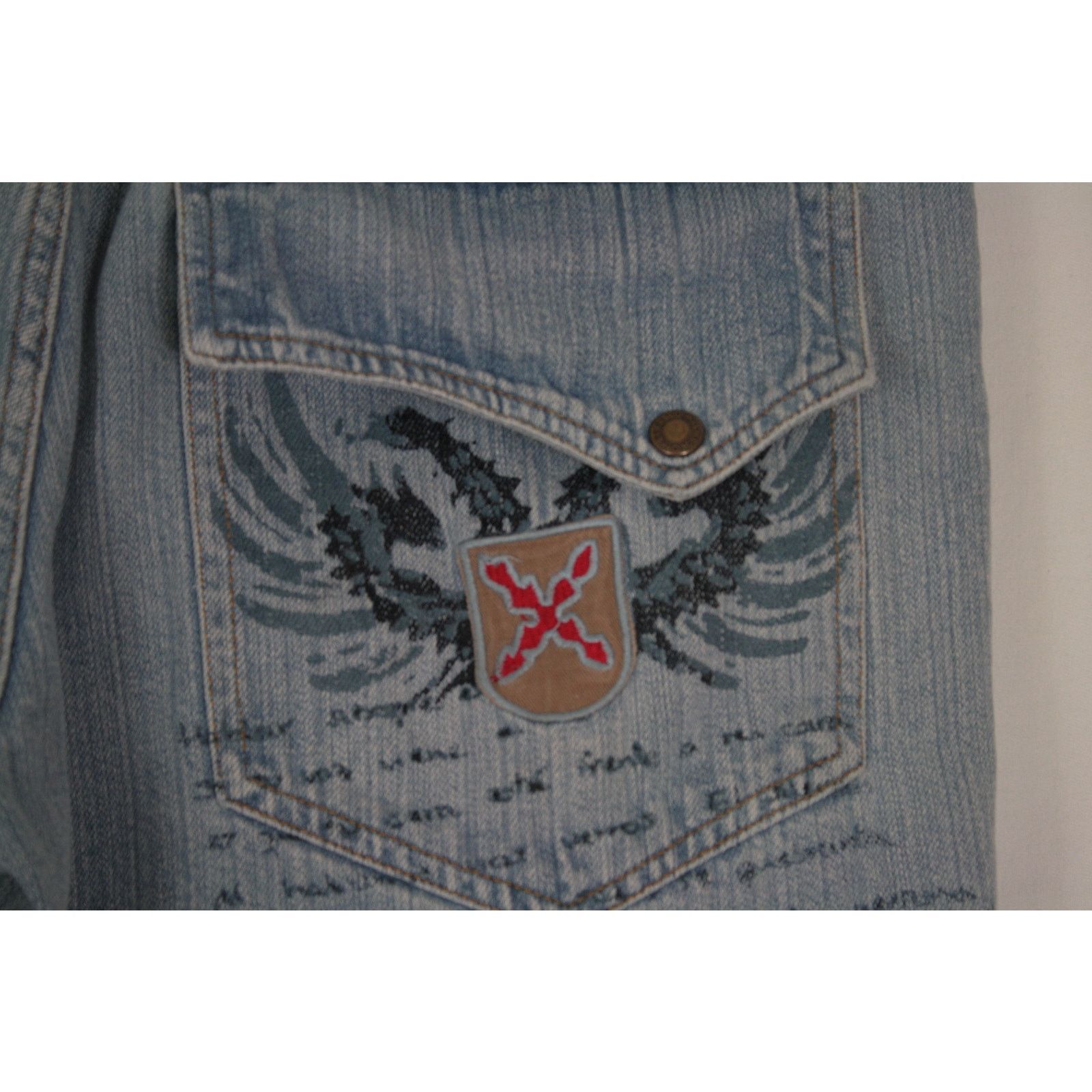 Vintage Y2K Baggy Jeans Grunge Skater Embroidered Wide Leg Denim Size US 38 / EU 54 - 4 Thumbnail