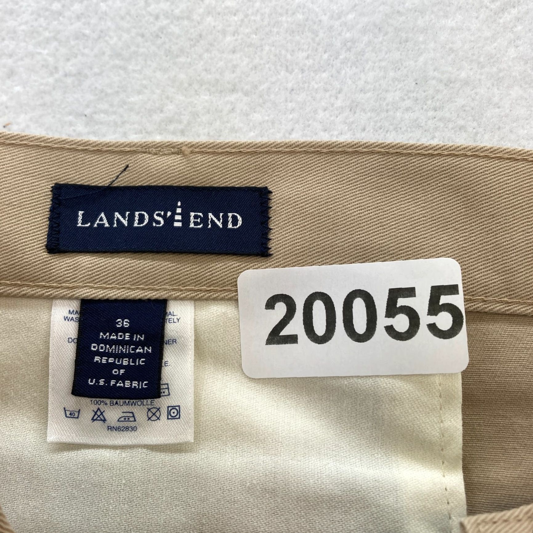 Lands' End Lands' End Khaki Pants Mens 36x33 Beige Flat Front Tapered Leg Mid Rise Casual Pants Mens Size US 36 / EU 52 - 4 Thumbnail