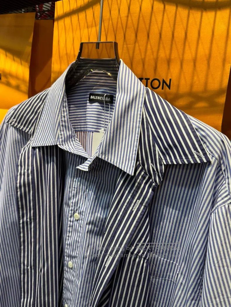 Balenciaga Balenciaga Two-Way Combined Striped Shirt Size XS / US 0-2 / IT 36-38 - 3 Thumbnail