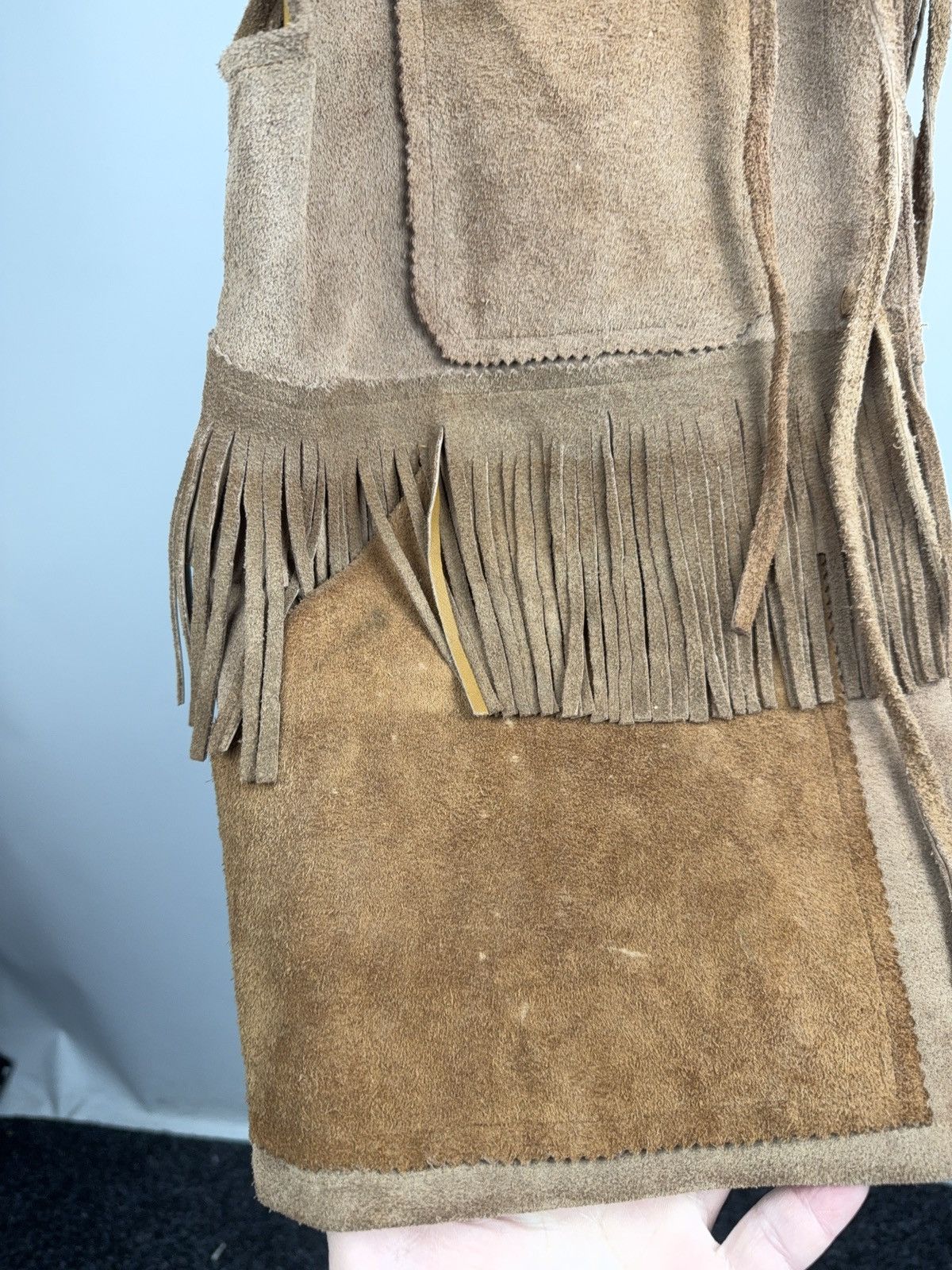 Genuine Leather Vintage Cowboy USA Suede Fringe Vest Western Boho Leather Size US M / EU 48-50 / 2 - 10 Thumbnail