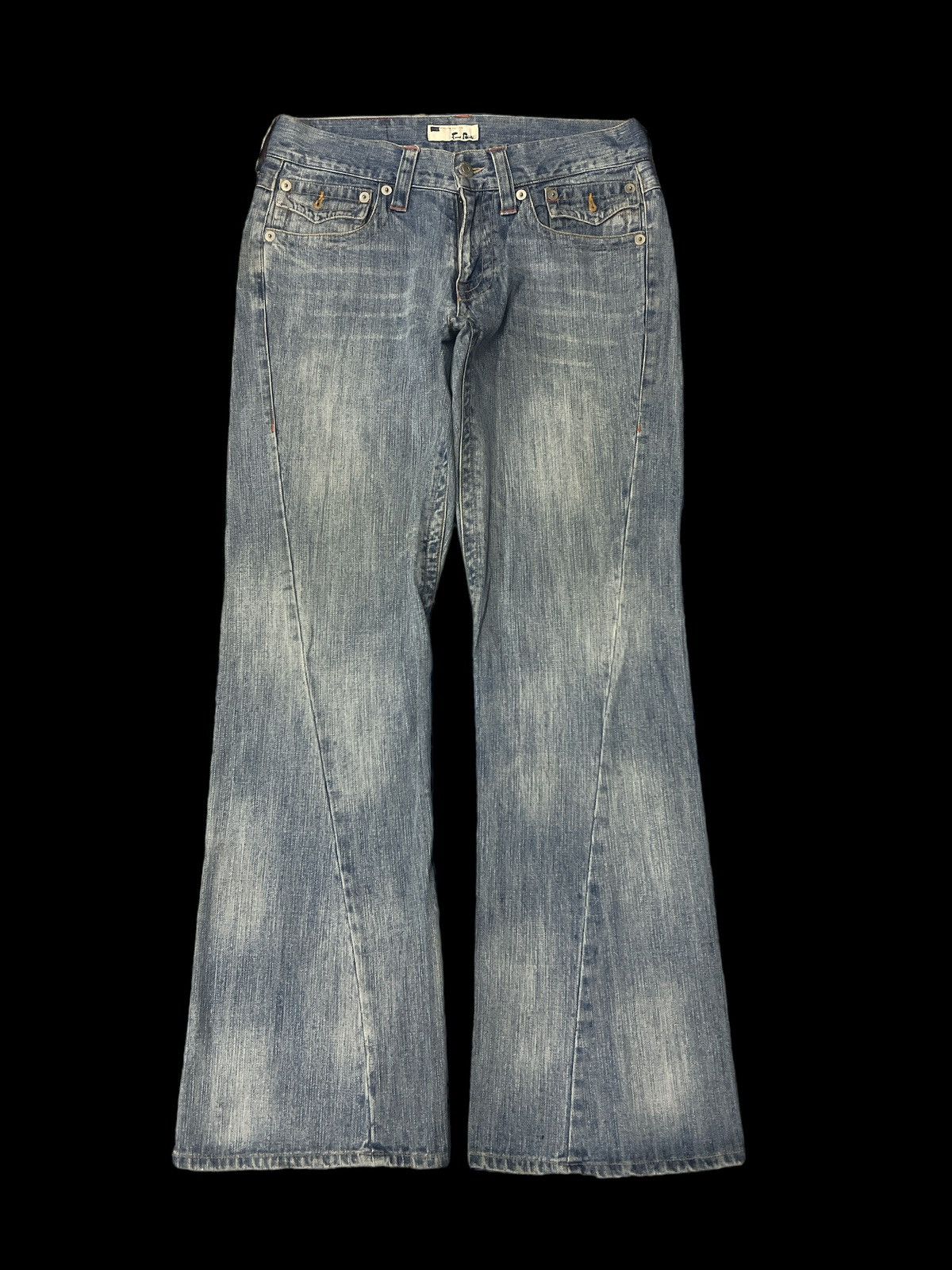 Japanese Brand × Vintage FLARED💥UNKNOWN TWIST DISTRESSED DENIM PANT Size US 32 / EU 48 - 1 Thumbnail
