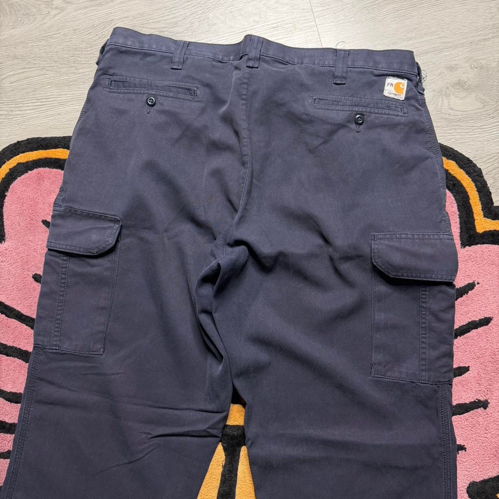 Carhartt Carhartt Fr Relaxed Fit Cargo Work Pants size 38x30 Navy Size US 38 / EU 54 - 8 Thumbnail
